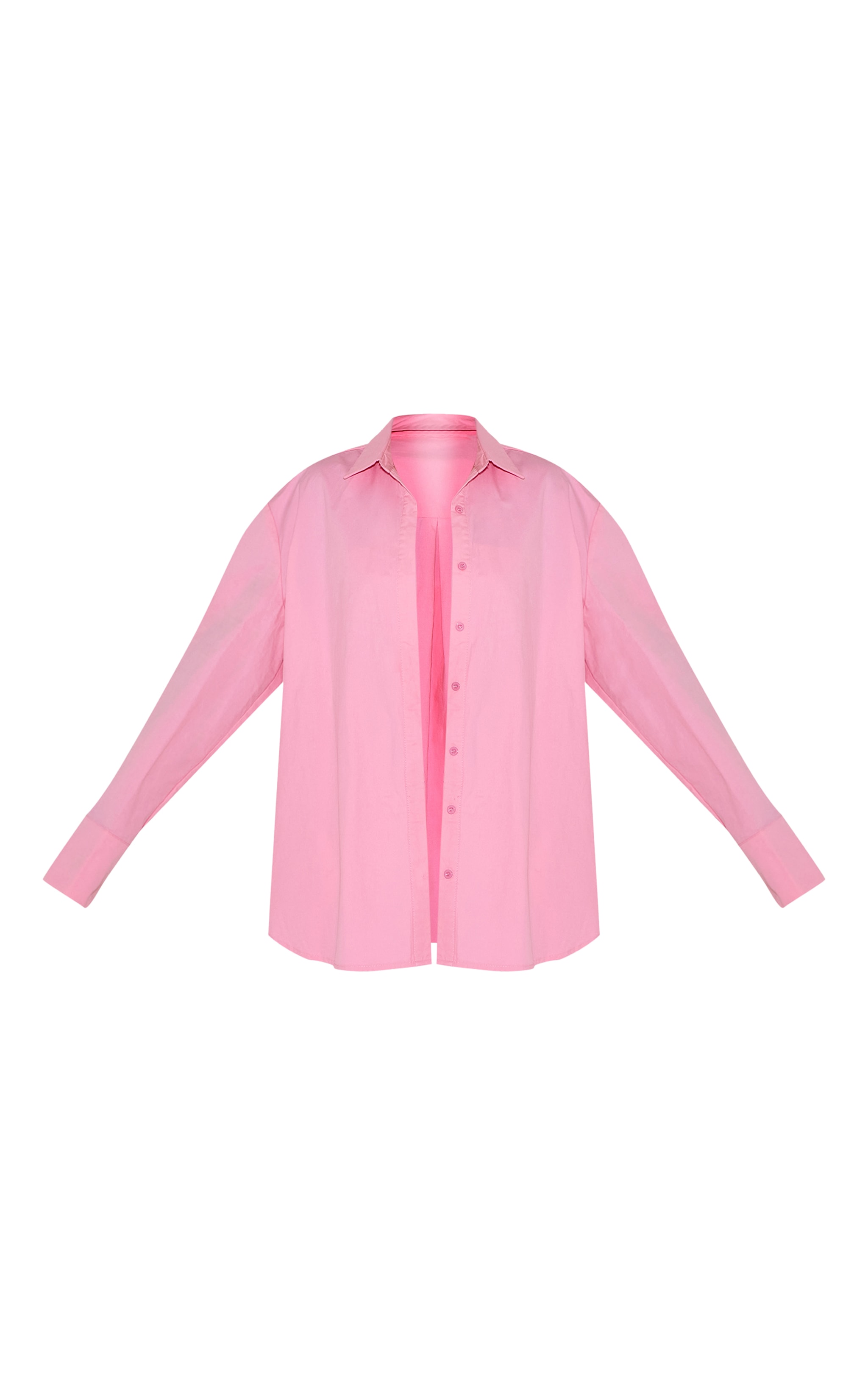 Baby Pink Cotton Oversized Cuff Shirt image 5
