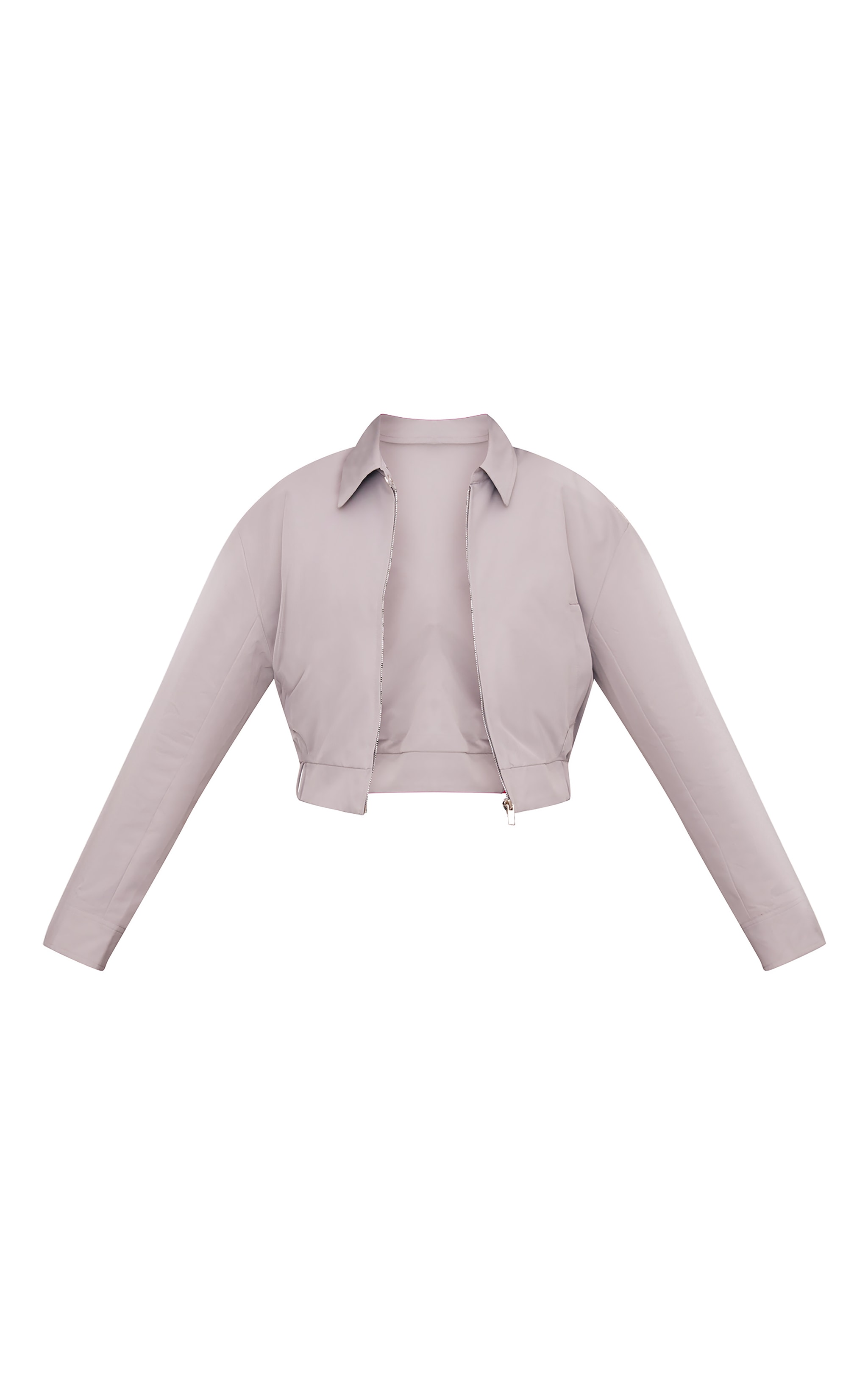 Blue Grey Canvas Collar Detail Zip Up Jacket image 5