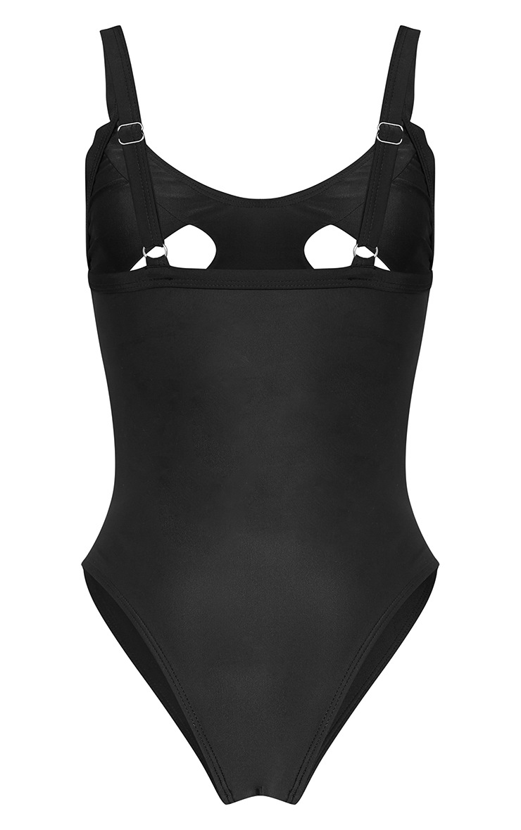 Black Strappy Cut Out Swimsuit Swimwear PrettyLittleThing USA