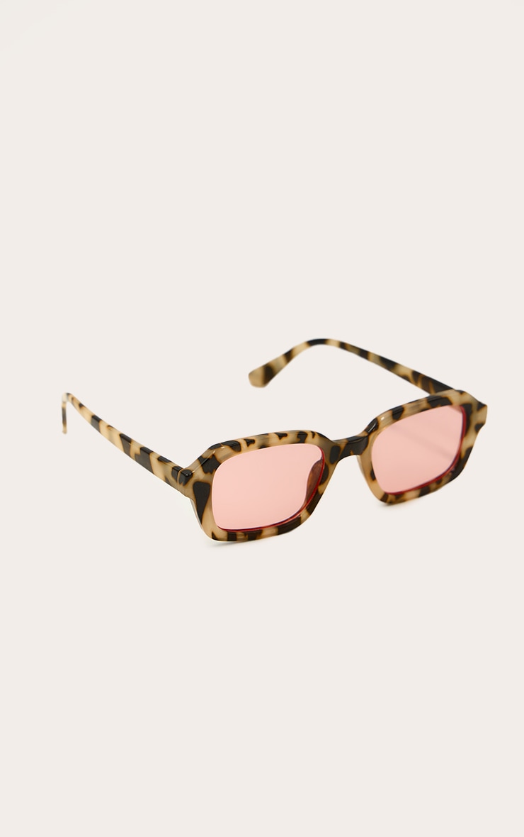 Pale Tortoiseshell Square Chunky Sunglasses image 3