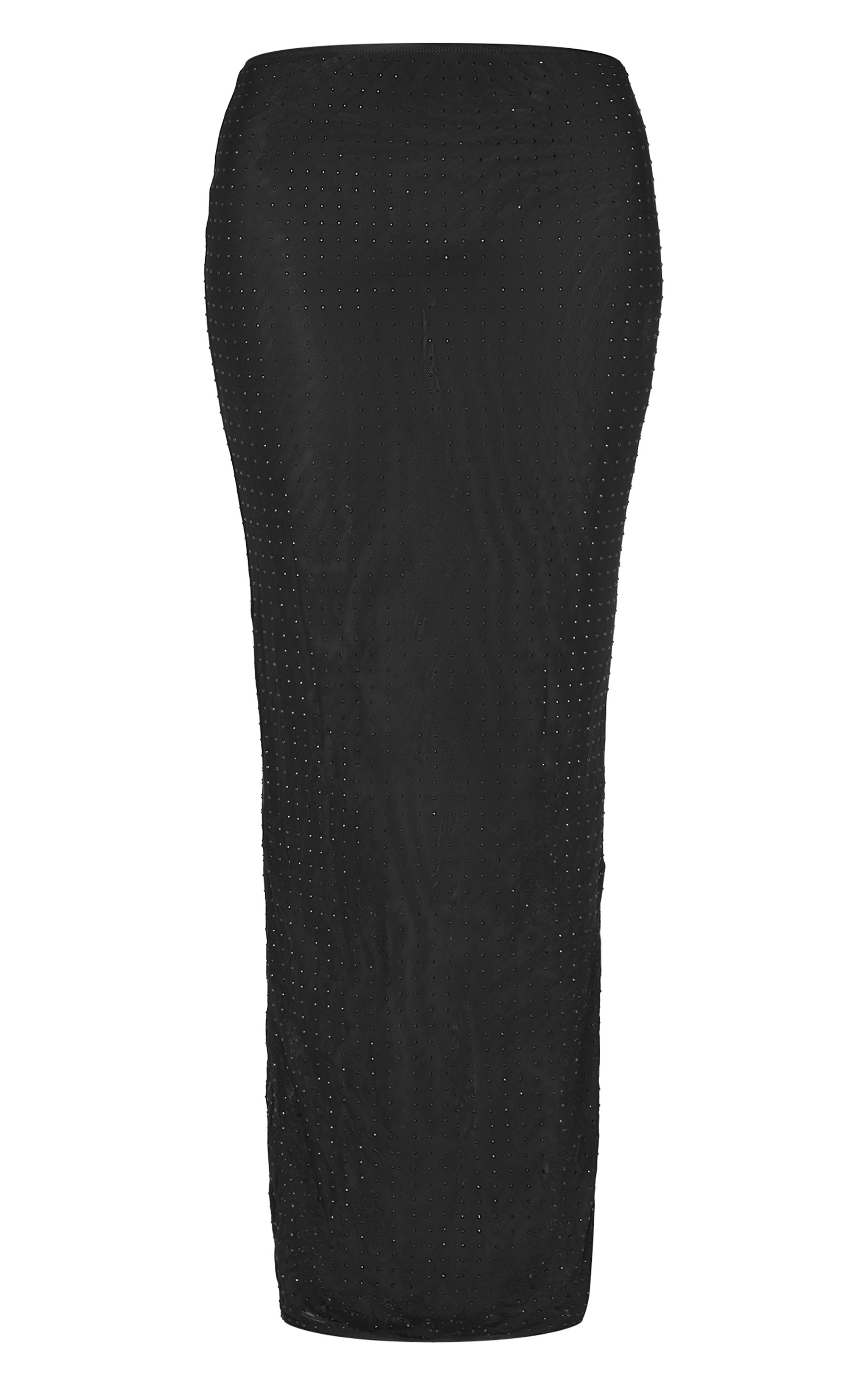 Black Hot Fix Mesh Maxi Skirt image 5