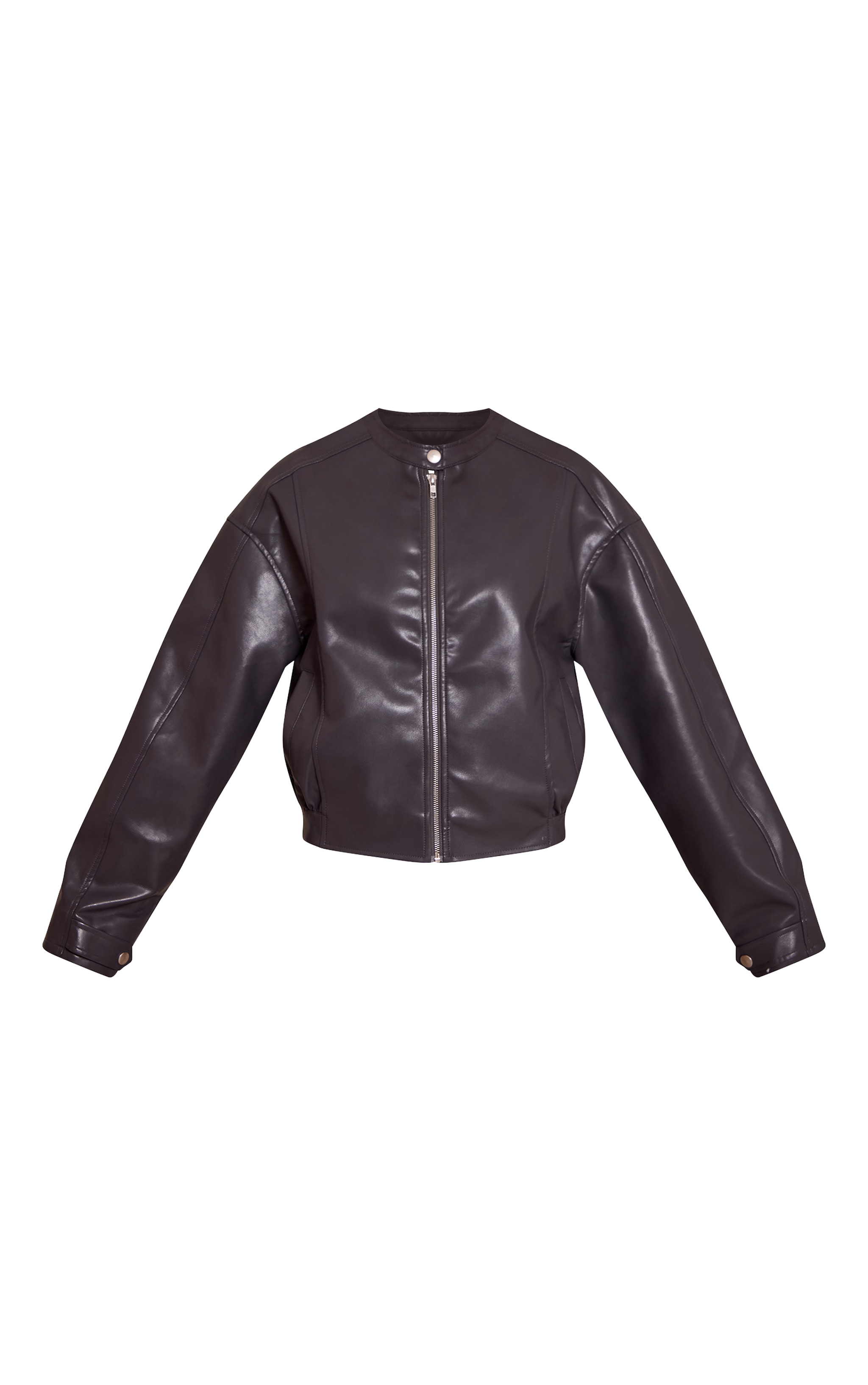 Charcoal Soft Faux Leather Jacket image 5