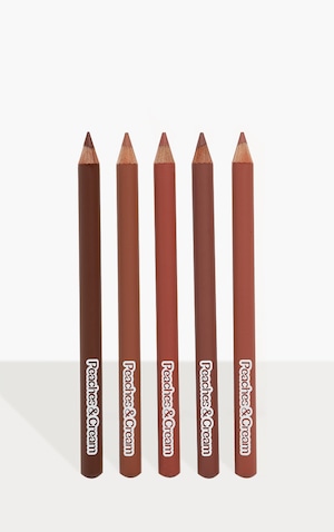 Peaches Cream Hold The Line 5 Pack Lip Liners Prettylittlething Uae