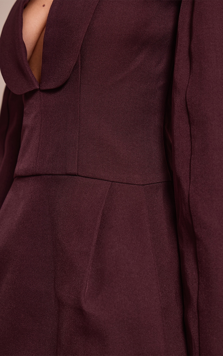 Petite Plum Cinched V-Neck Blazer Dress image 4