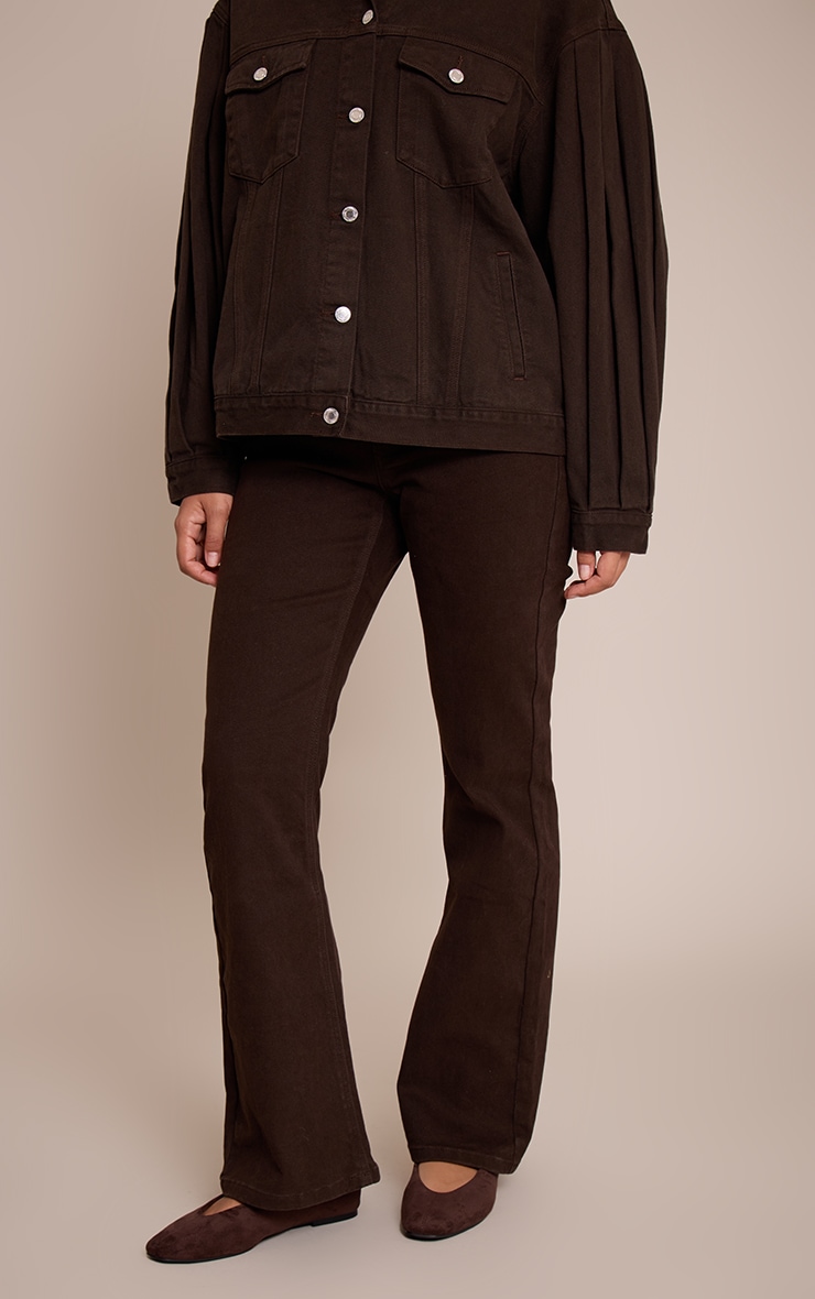 Dark Chocolate High Waisted Denim Bootcut Jeans image 2