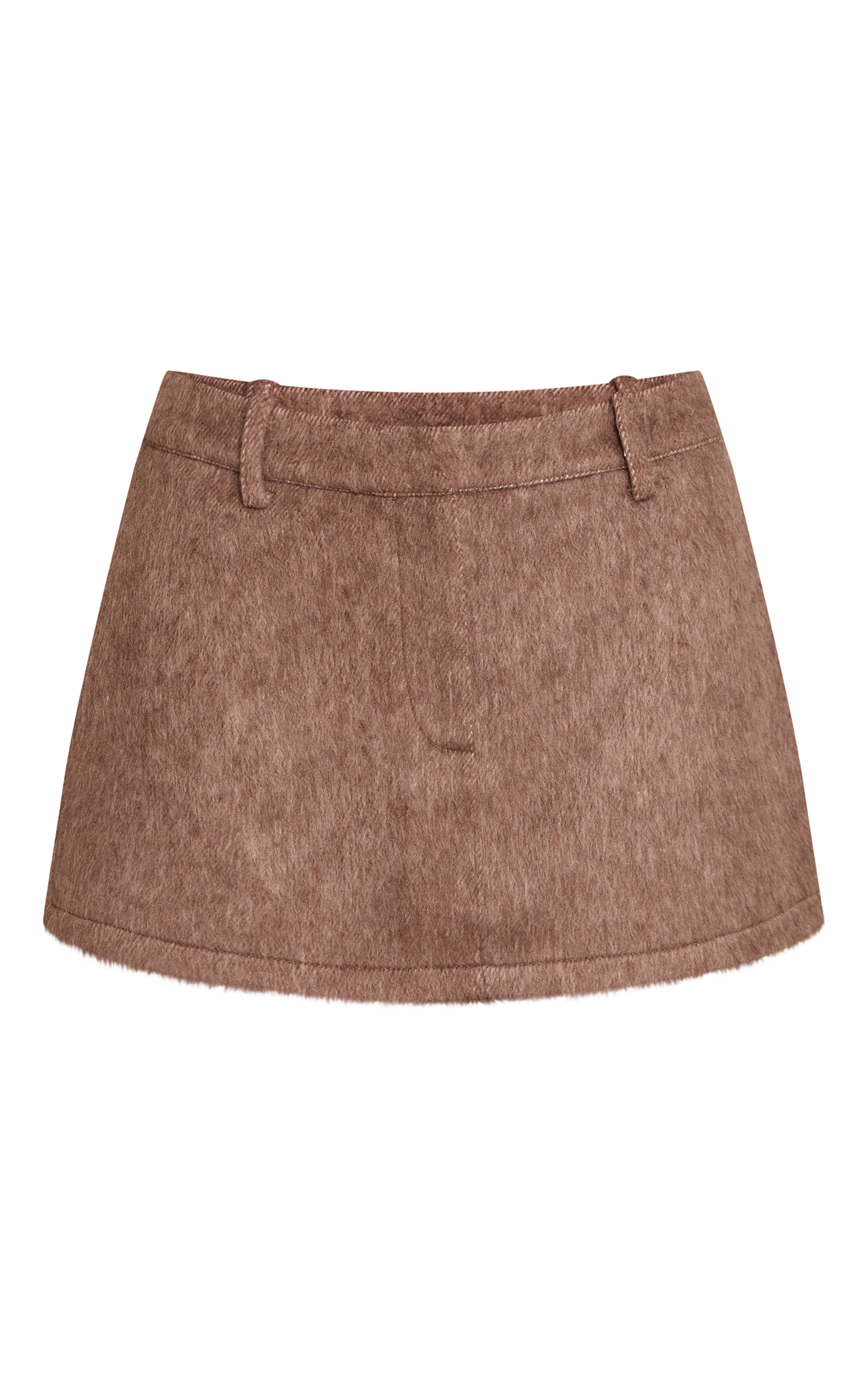 Chocolate Brushed Wool Mini Skirt image 6