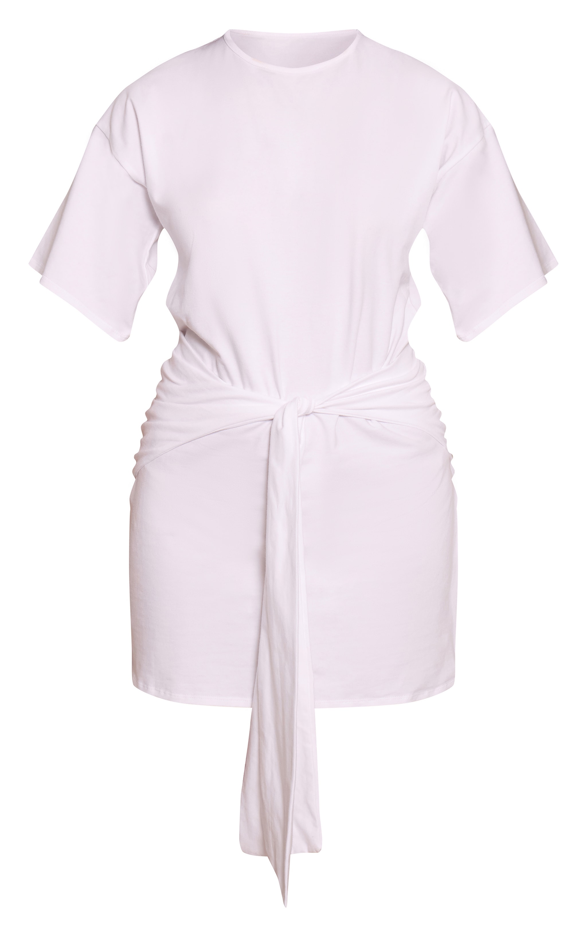 Robe T-shirt blanche à détail noué image 5