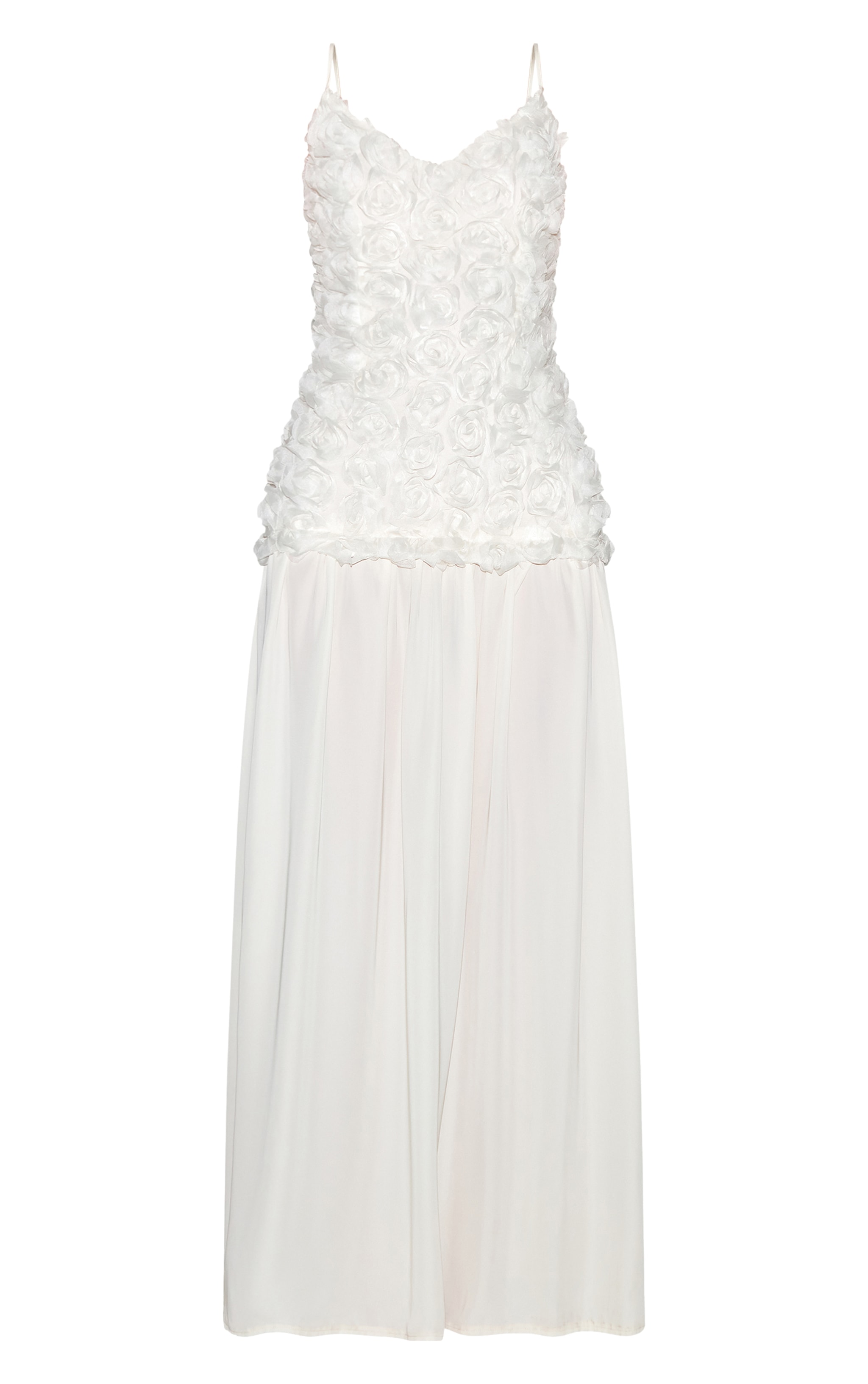 Cream Floral Dropped Waist Maxi Dress image 5
