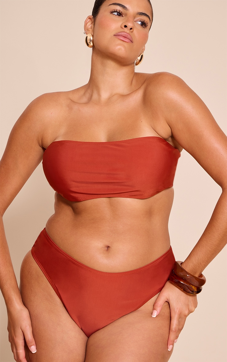 Plus Chocolate Bandeau Mix & Match Bikini Top image 4