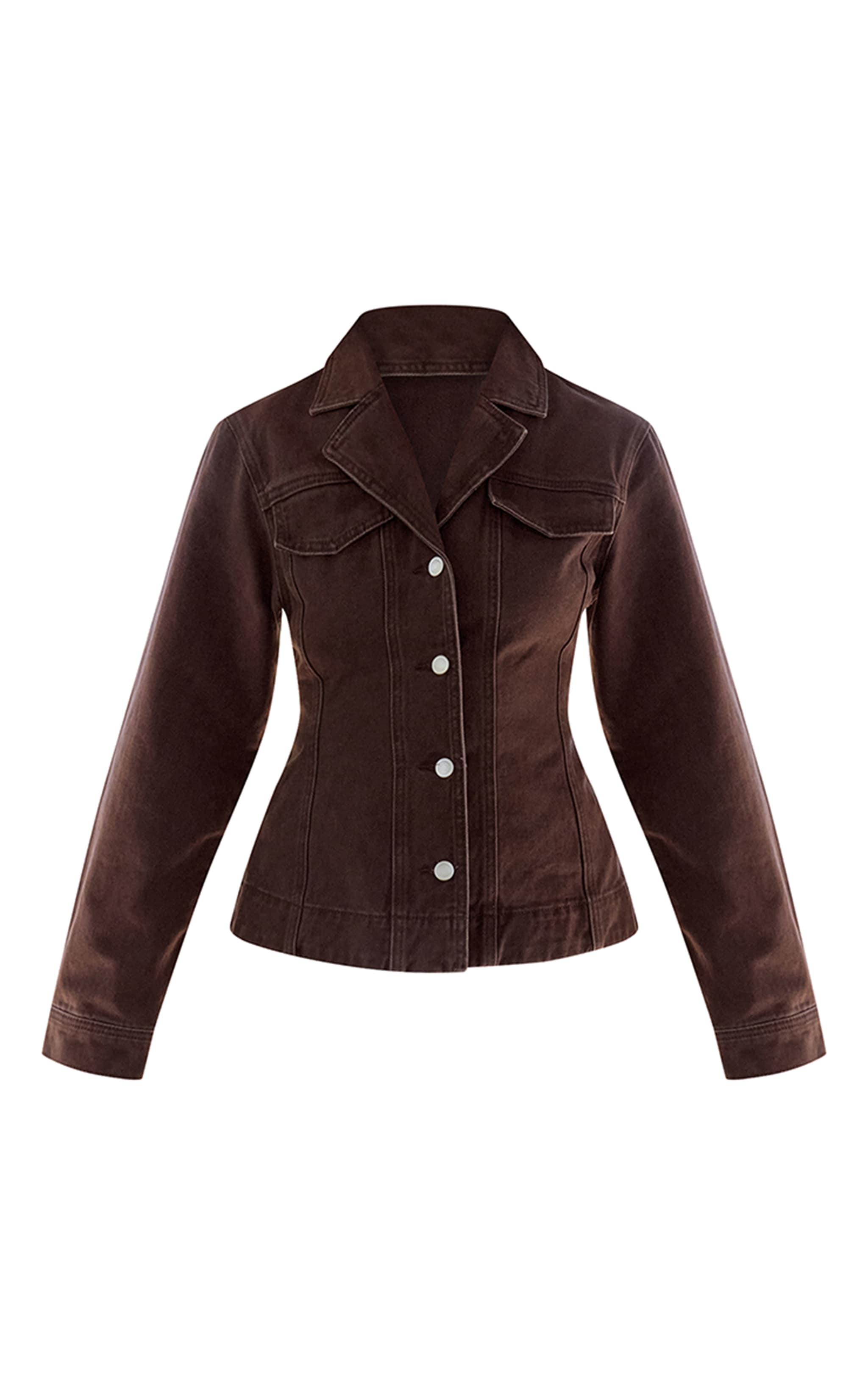 Dark Chocolate Cinched Waist Denim Blazer image 6