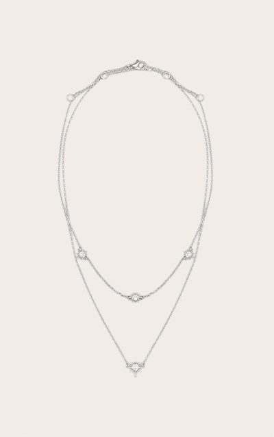 Real Silver Plated Star Diamante Necklace