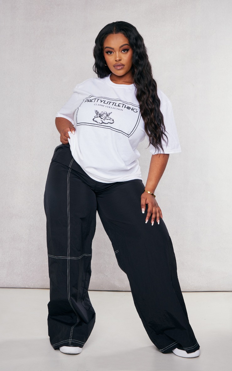 PRETTYLITTLETHING Plus White Classic Collection T Shirt image 3