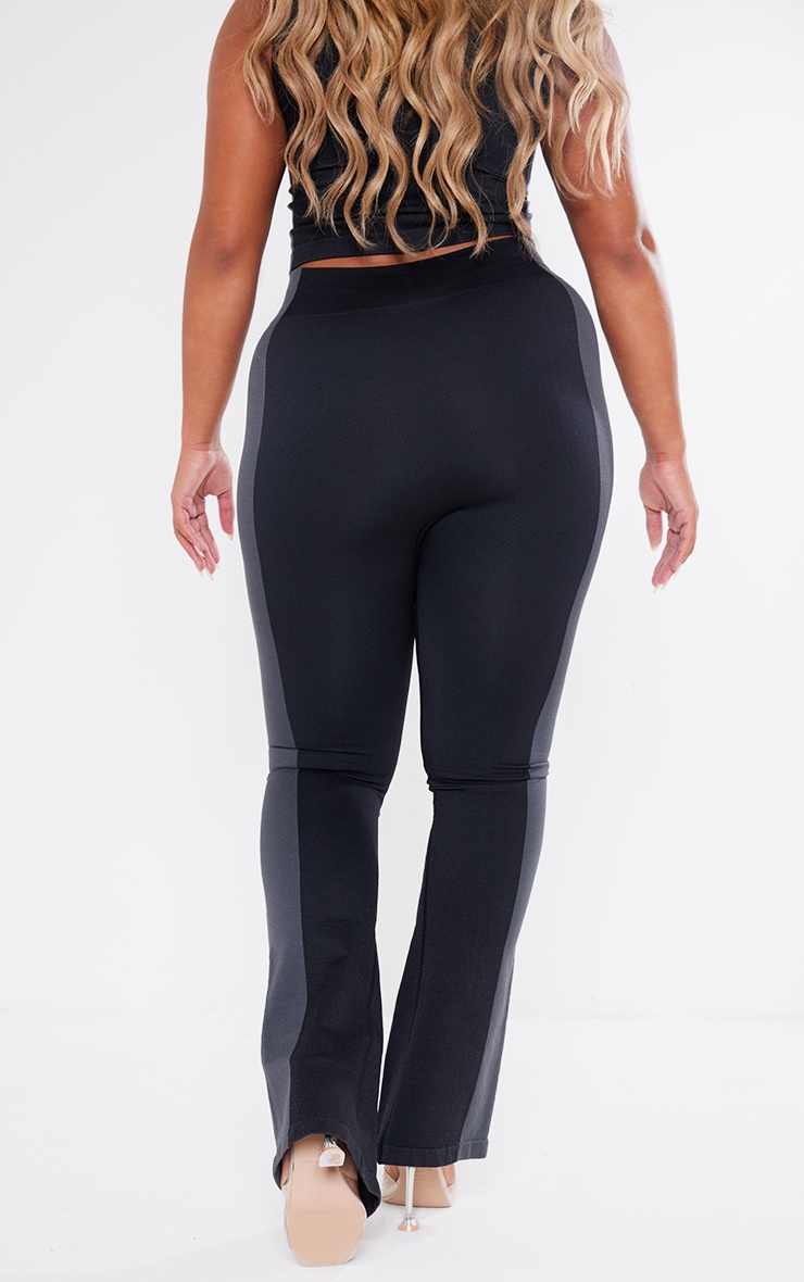 Shape Black Seamless Contrast High Waist Leggings image 3