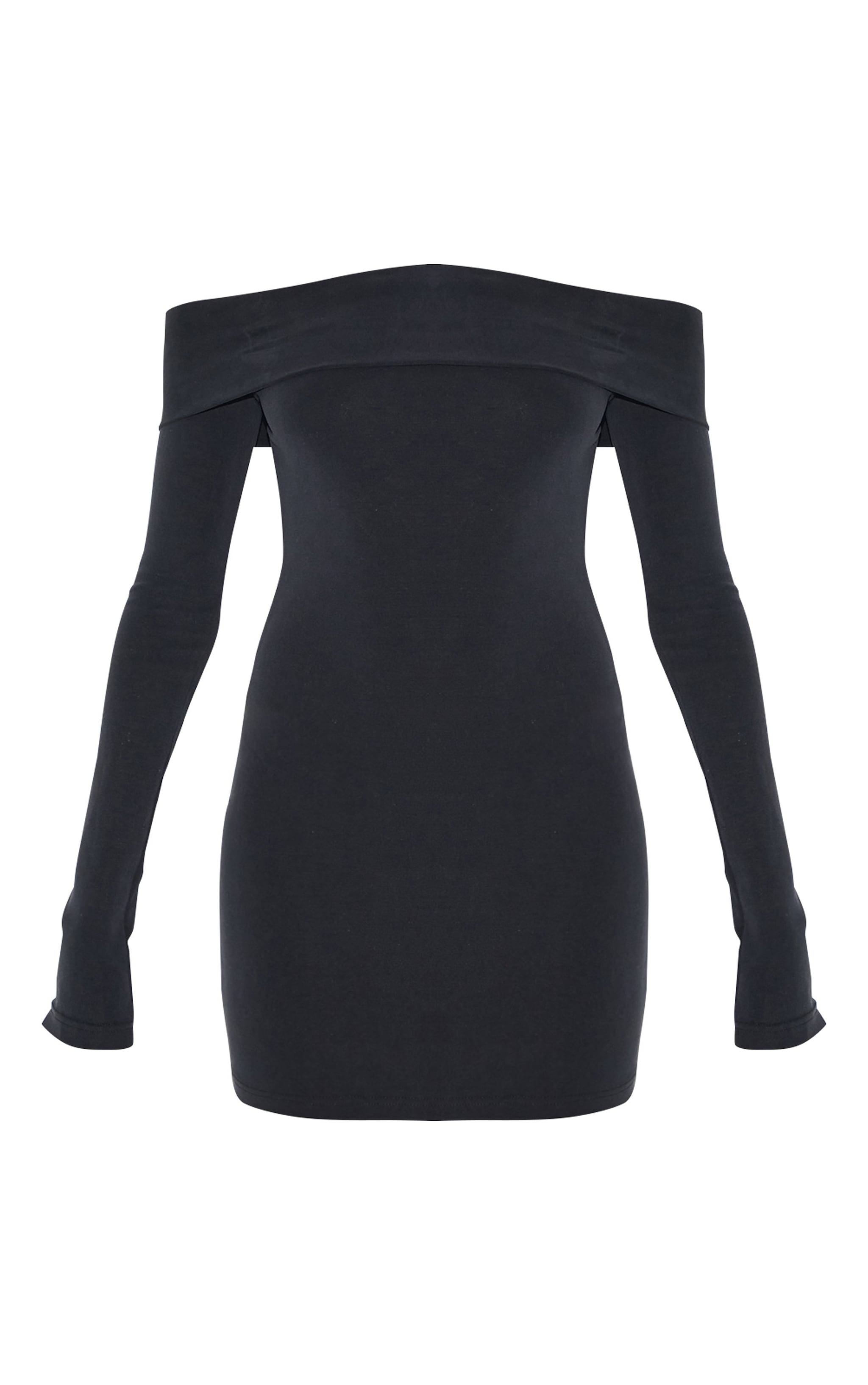 Black Premium Contour Bardot Bodycon Dress image 5