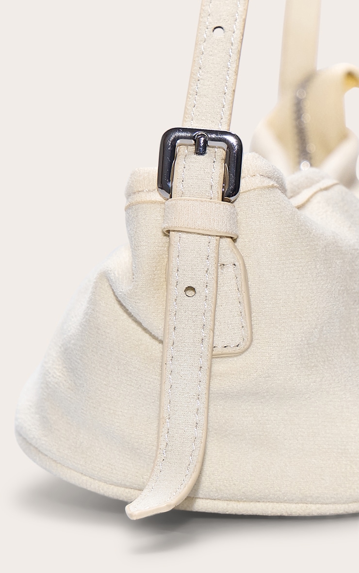 Butter Cream Suede Slim Buckle Strap Shoulder Bag image 3