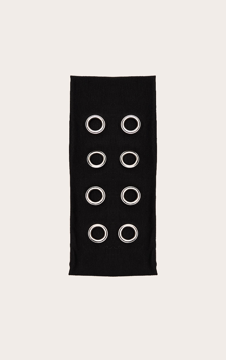 Black Eyelet Jersey Headband image 2
