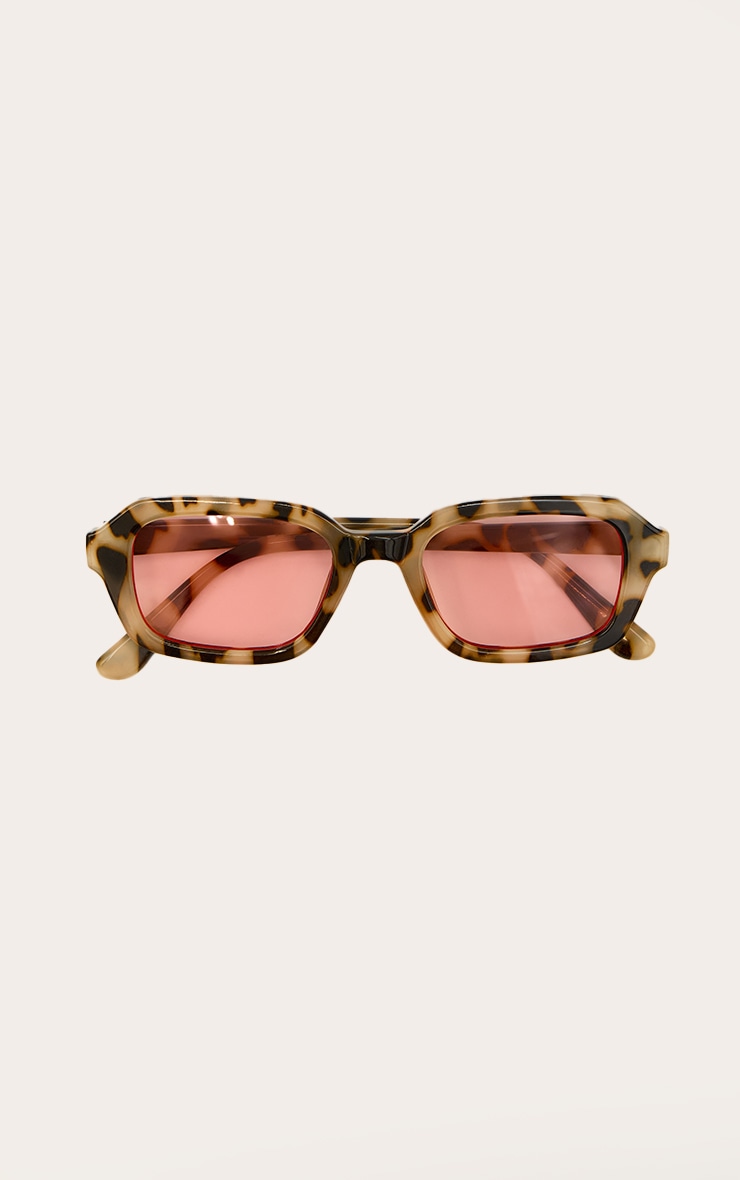 Pale Tortoiseshell Square Chunky Sunglasses image 2