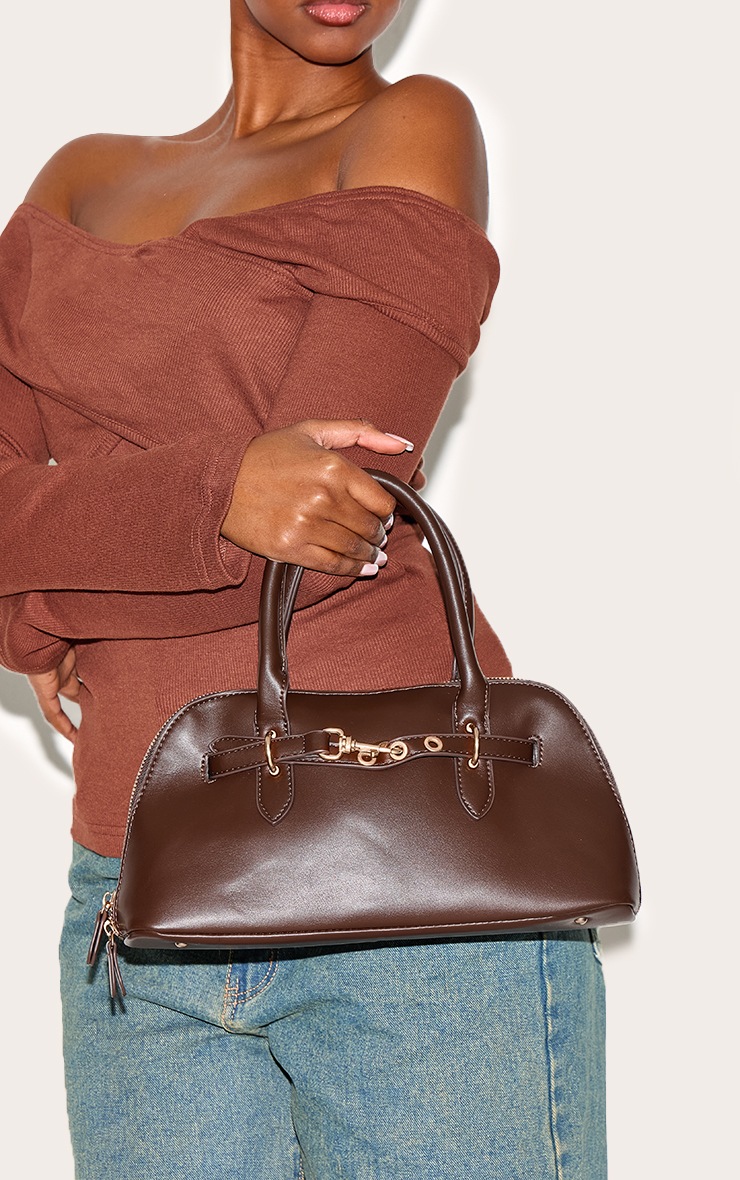 Mini sac bowling en PU chocolat image 5