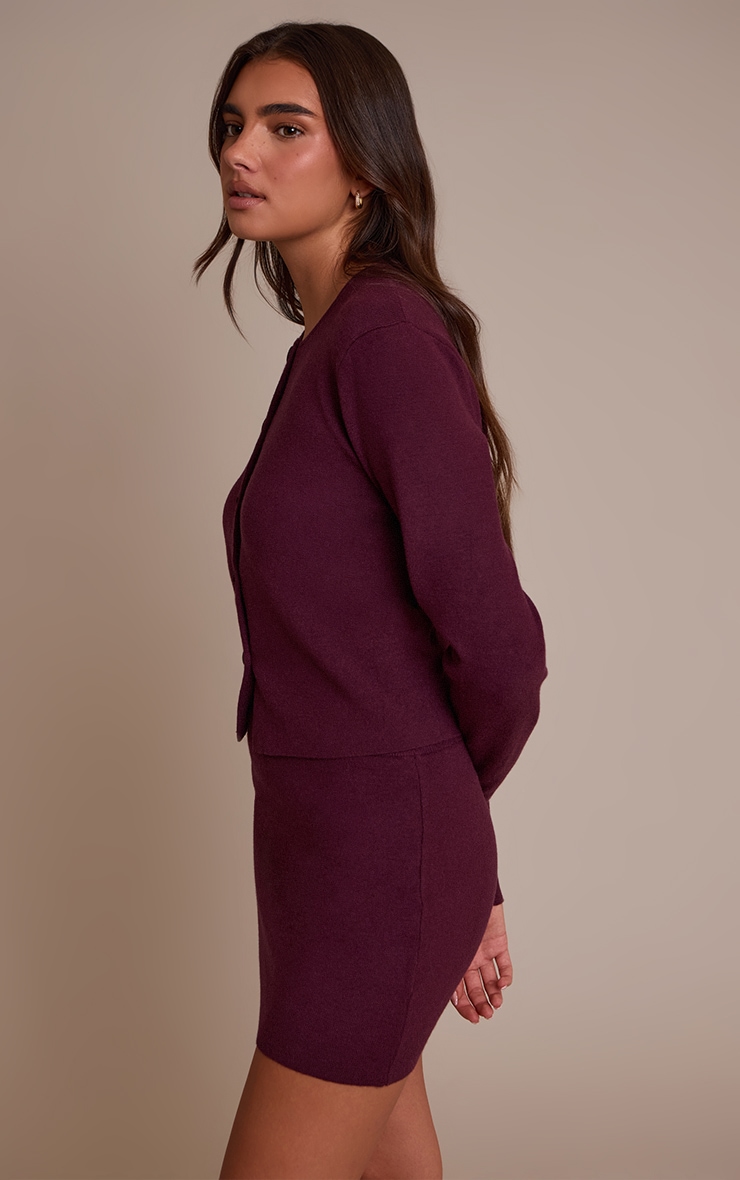 Dark Wine Compact Knit Skirt image 2