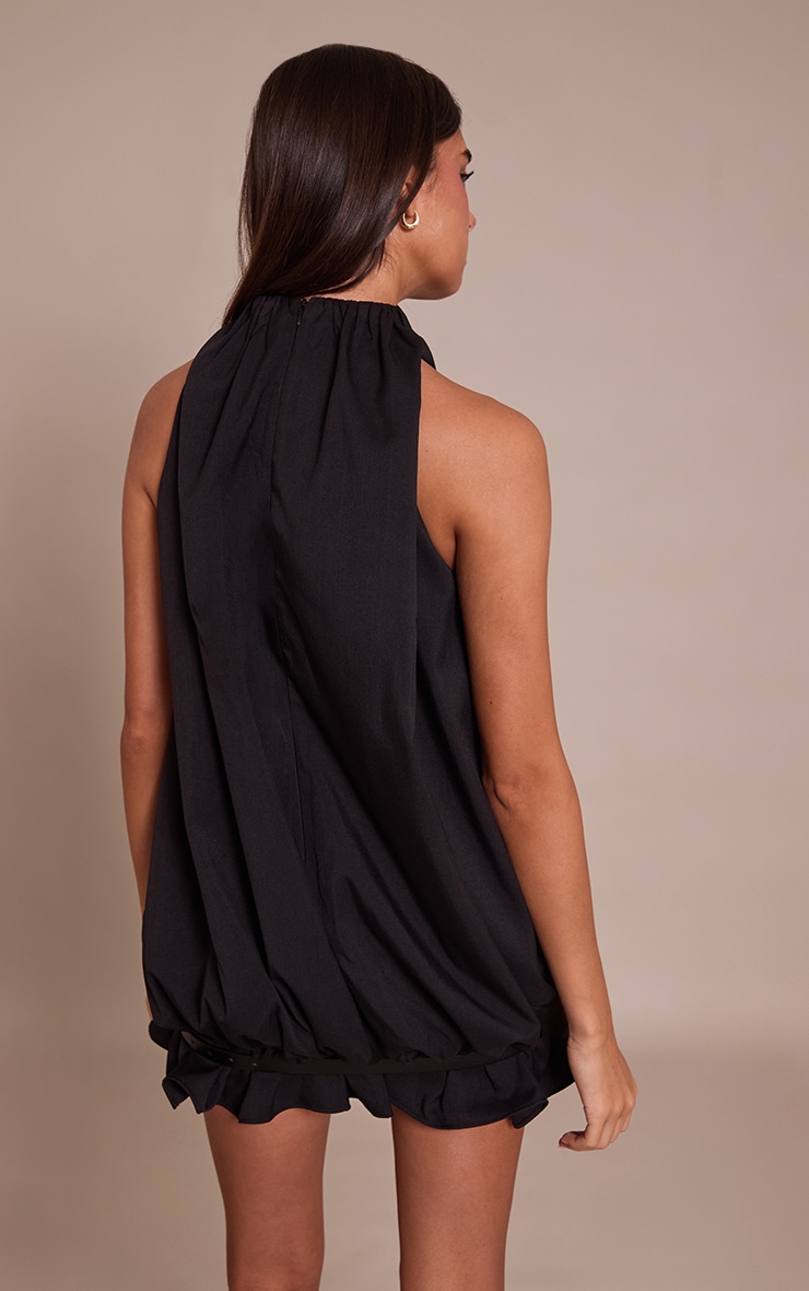 Black Puffball Belted Dress image 2