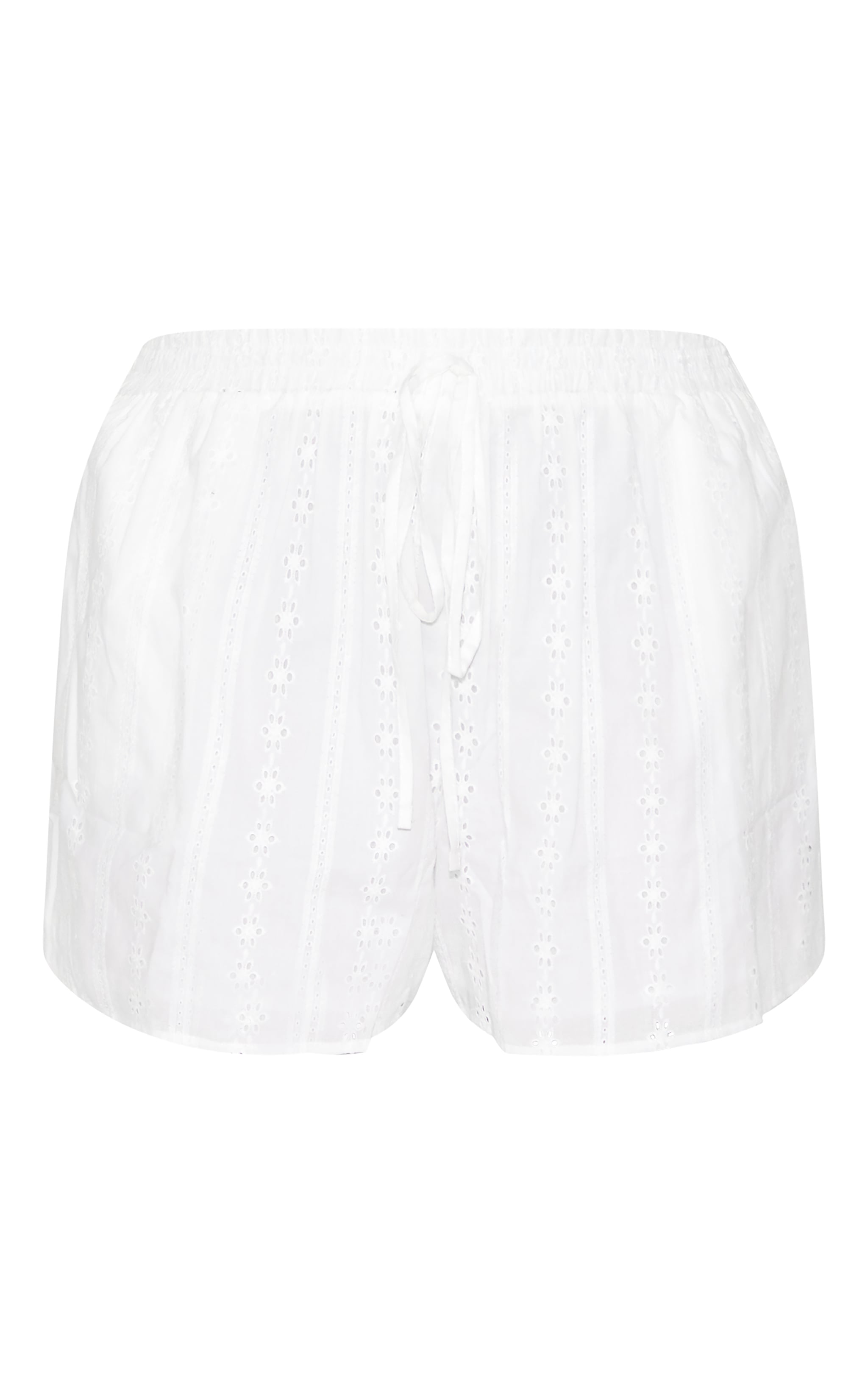 Plus White Broderie Floaty Shorts image 6