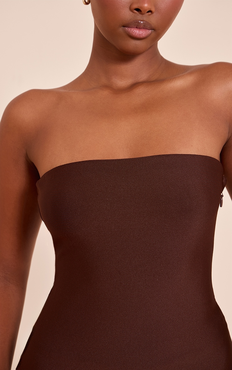 Chocolate Tailored Bandage Bandeau Top image 4