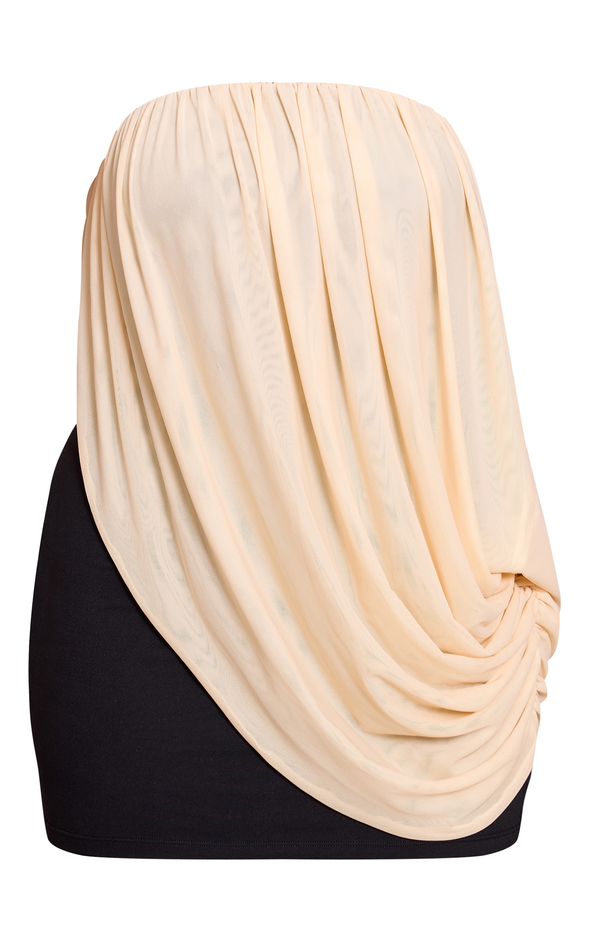 Shape Black Contrast Mesh Drape Overlay Mini Dress image 5