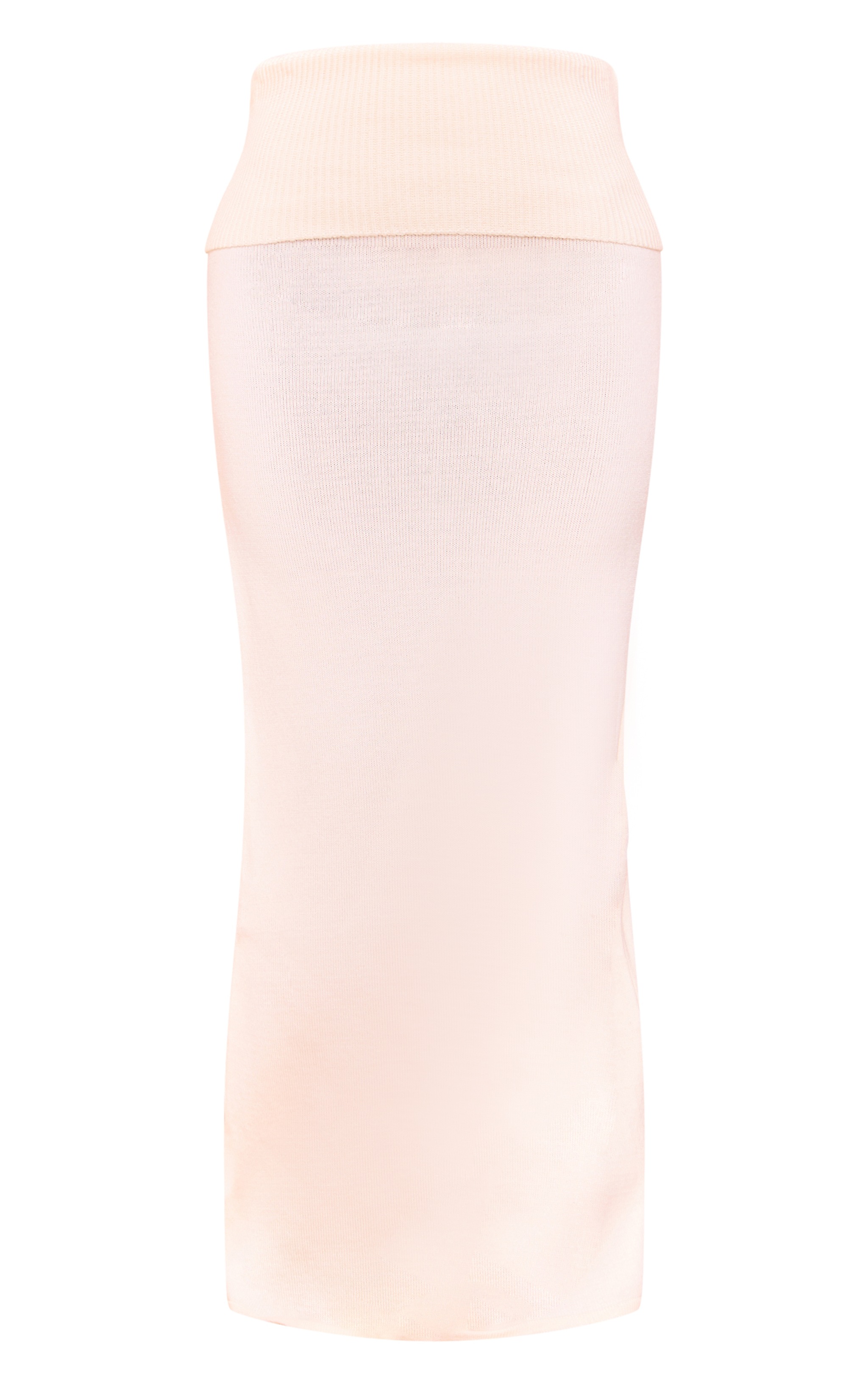 Petite Cream Knitted Fold Over Waistband Maxi Skirt image 5
