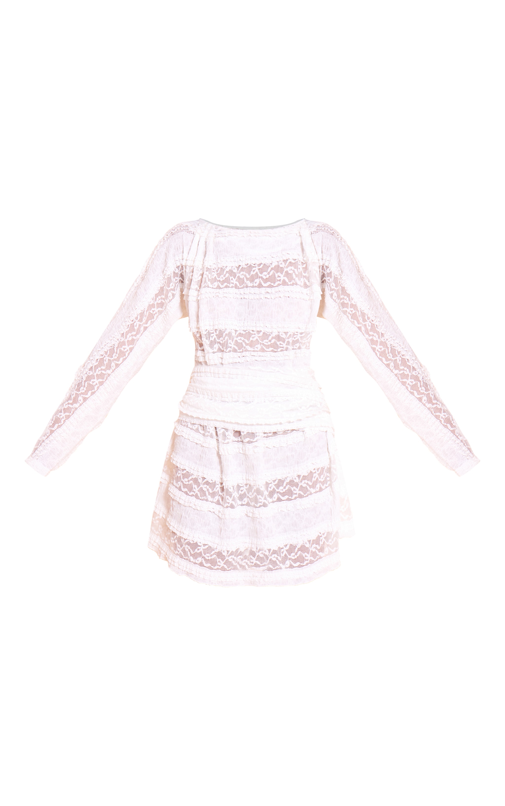 White lace Boat Neck Mini Shift Dress image 5