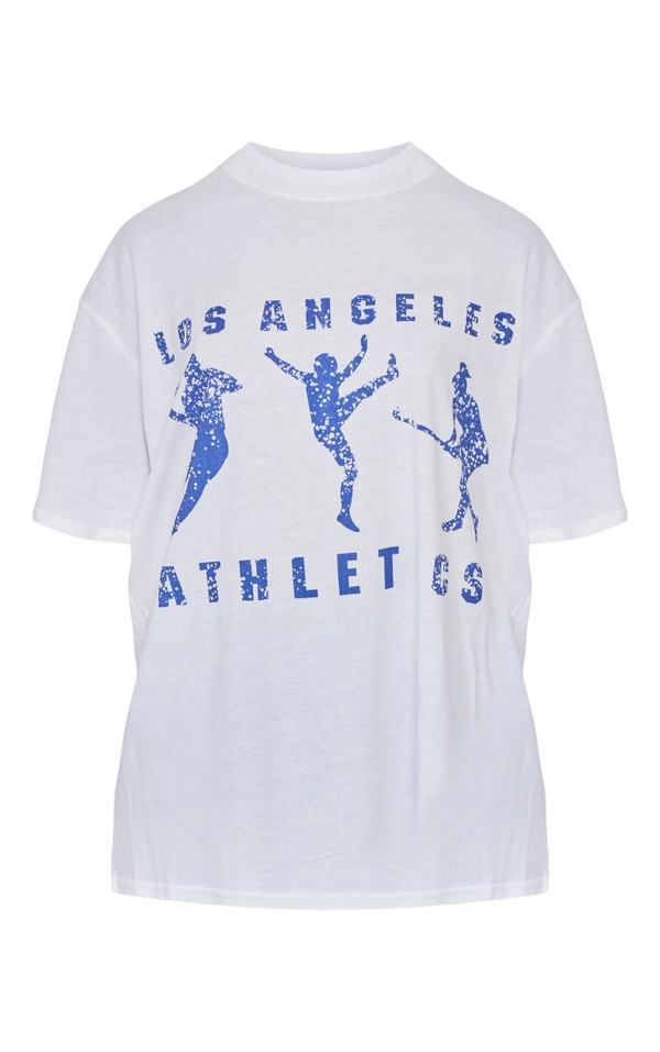 White Angels Athletic Oversized T Shirt PrettyLittleThing USA