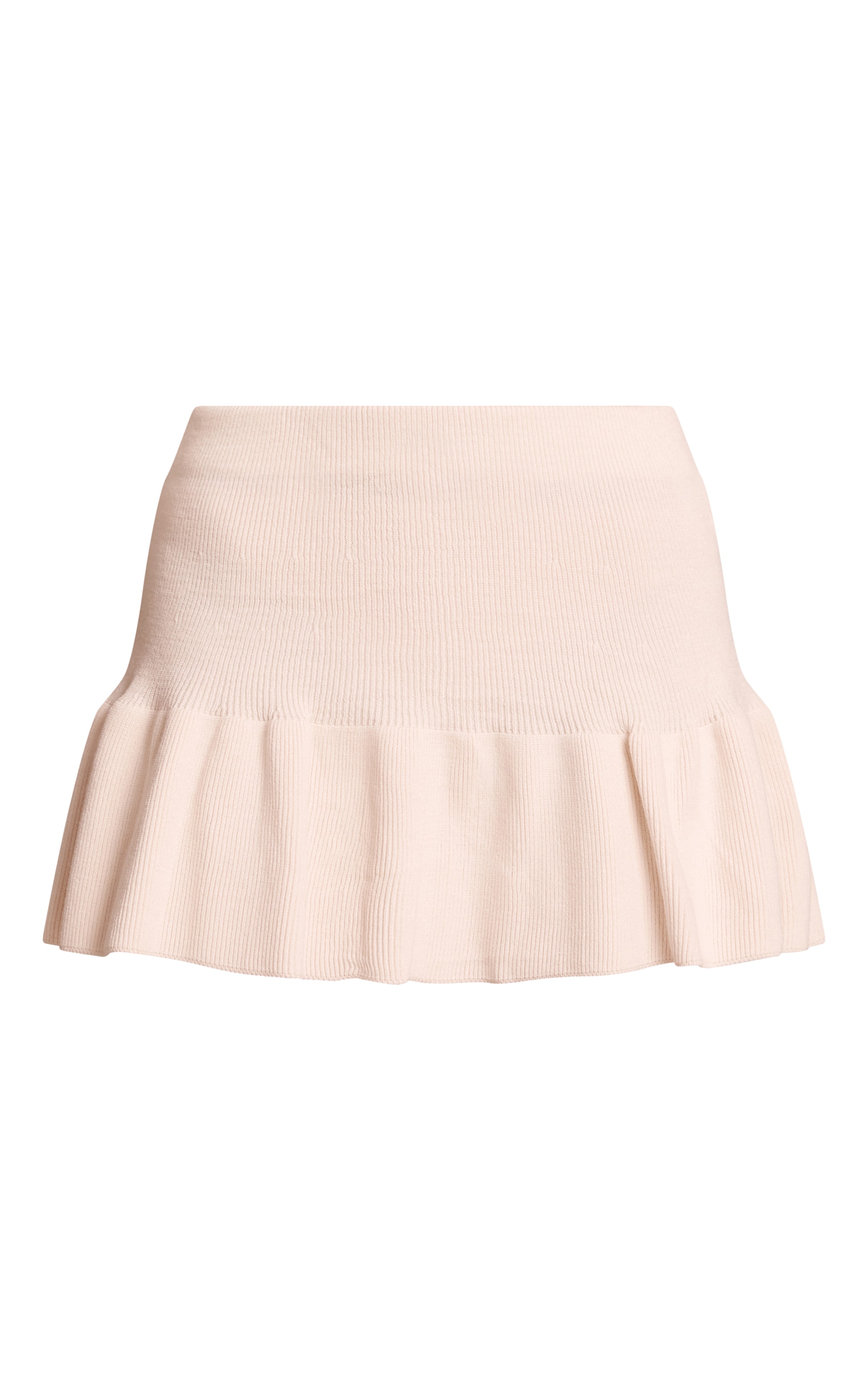 Cream Pleated Knit Skirt image 6