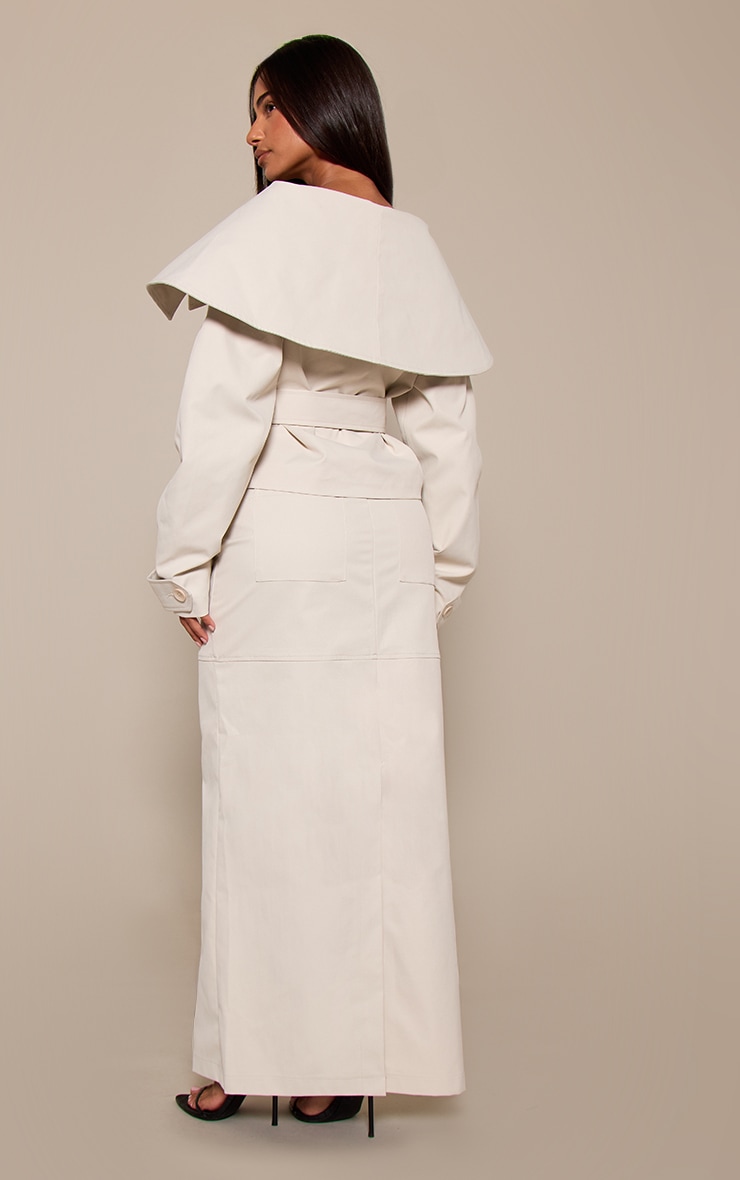 Petite Stone Seam Detail Tailored Maxi Skirt image 3