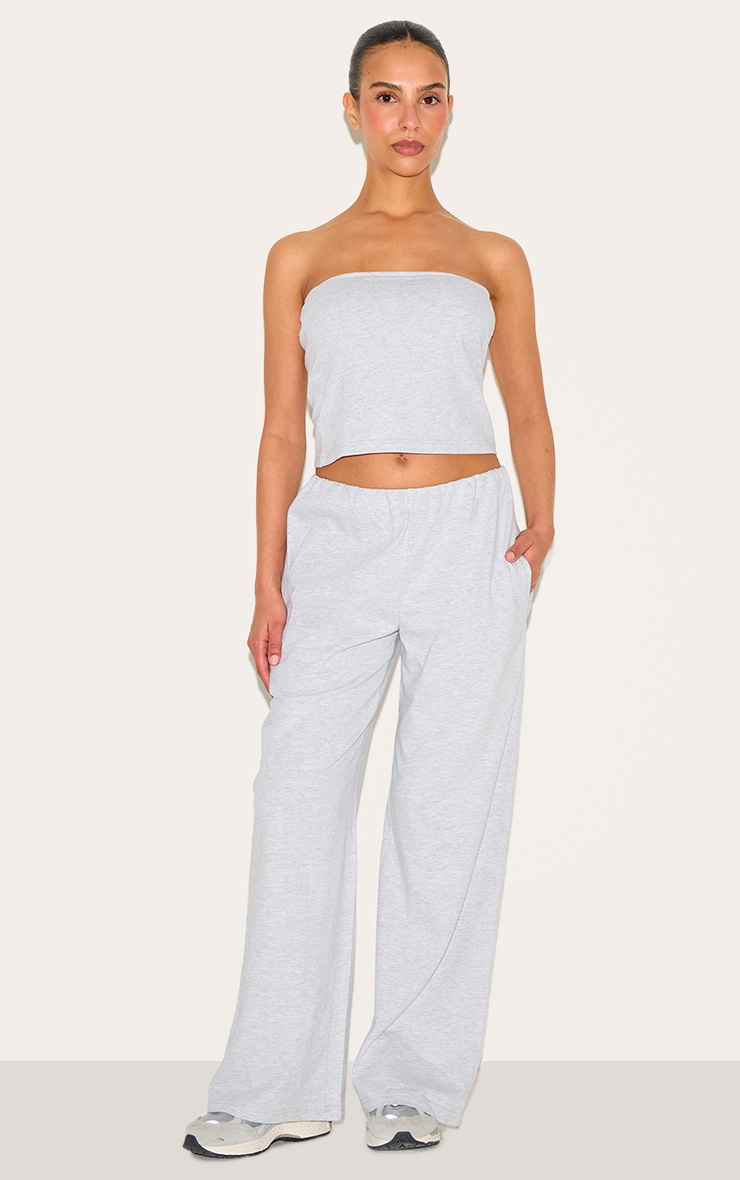 Petite Pantalon large gris cendré à taille élastique image 1