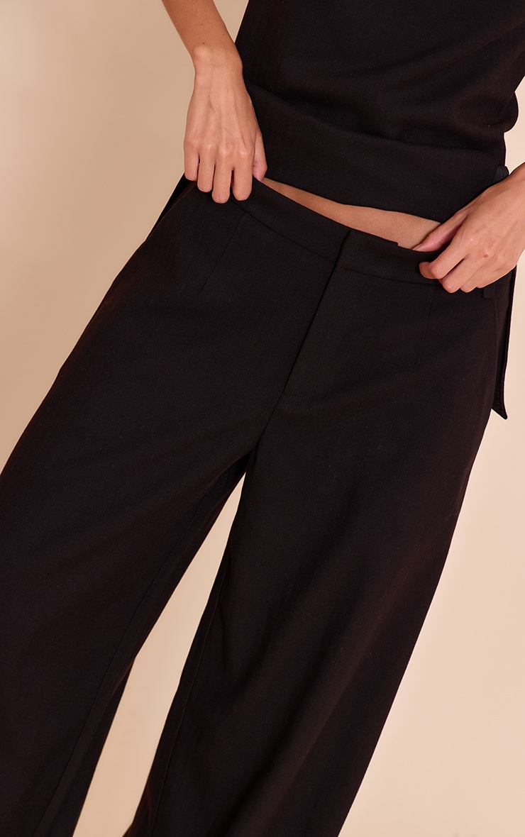 Black Tailored Wide Leg Pant image 4