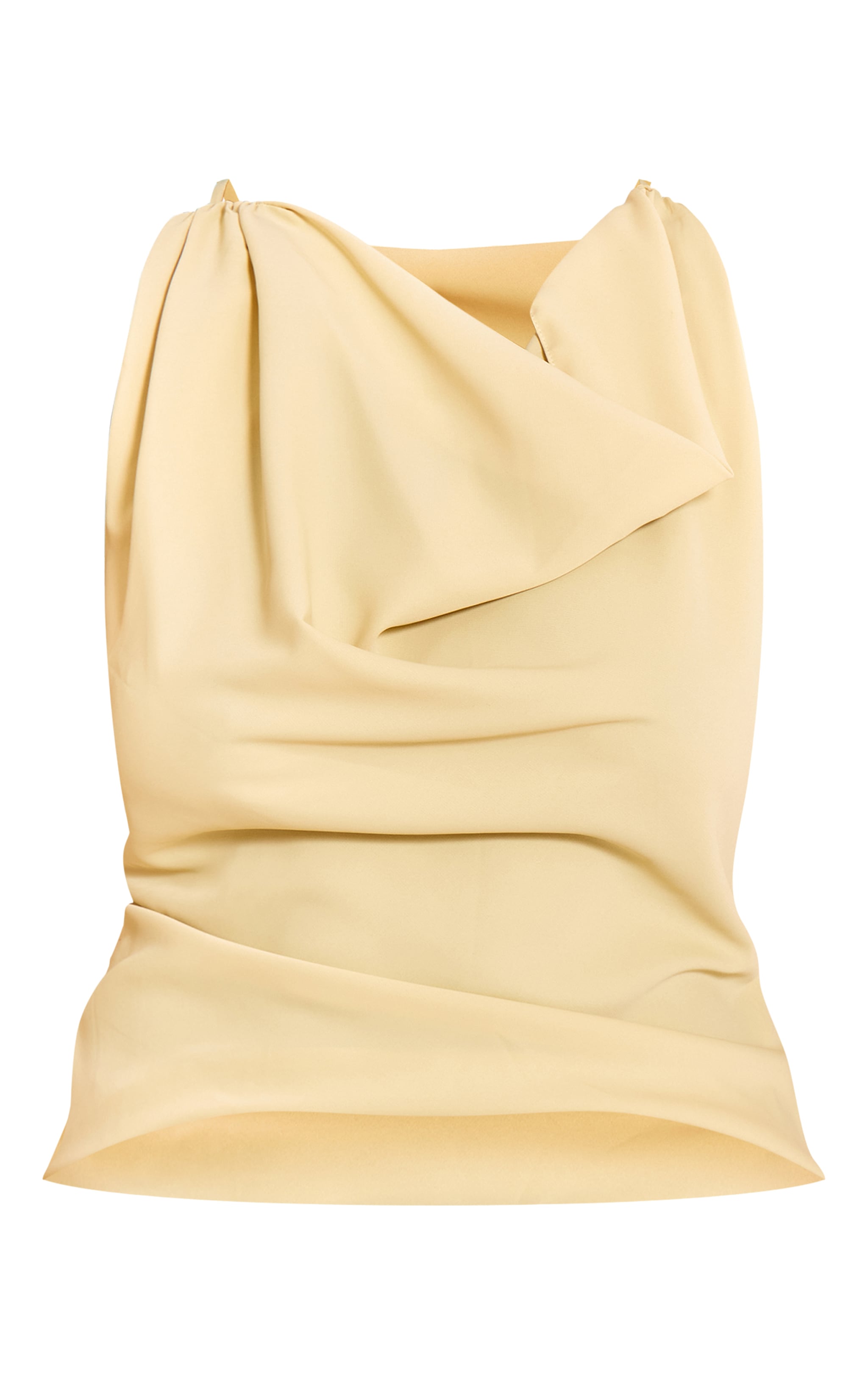 Shape Butter Yellow Cowl Neck Gold Trim Strappy Back Top image 5