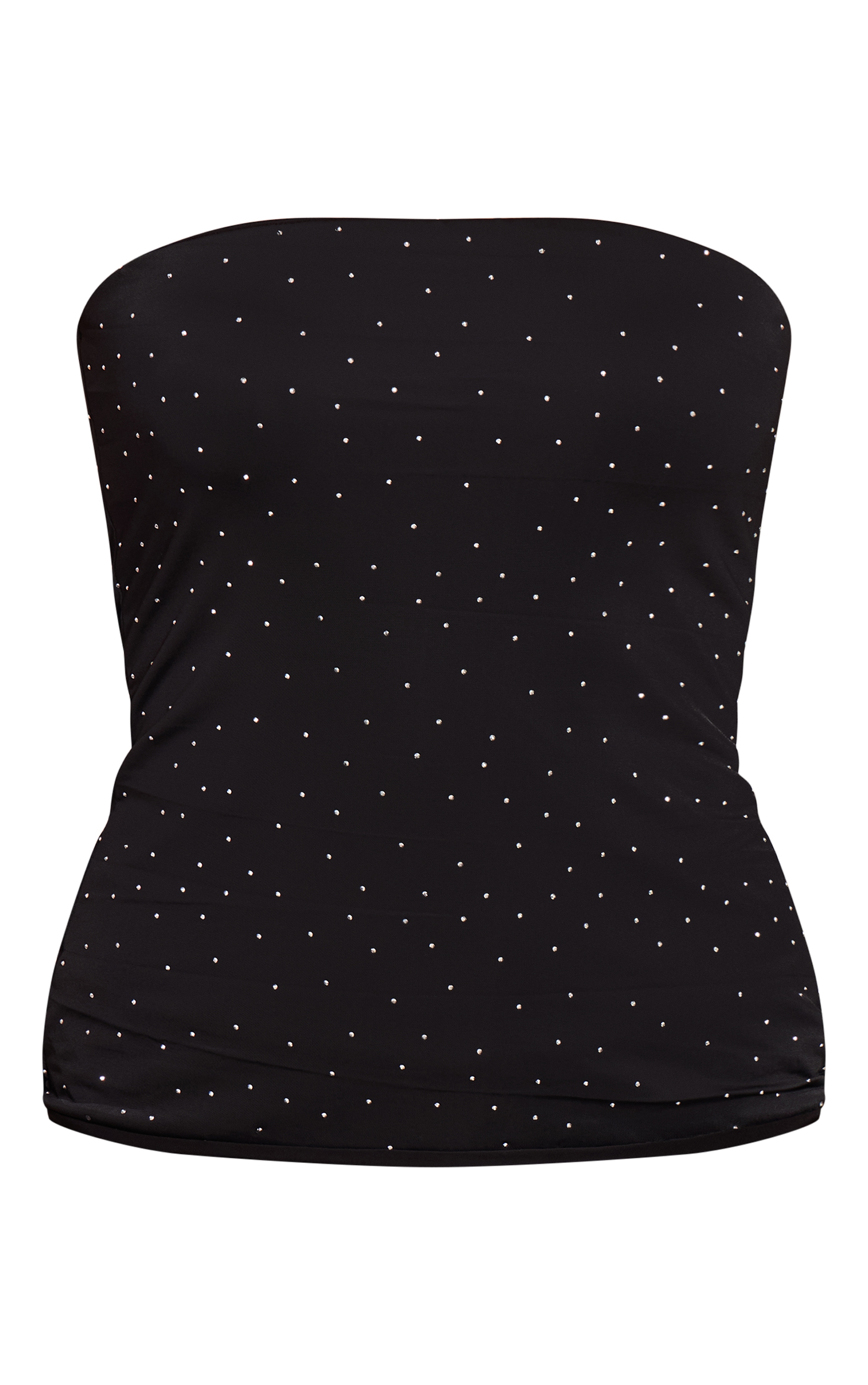 Top bandeau moulant noir à strass image 5