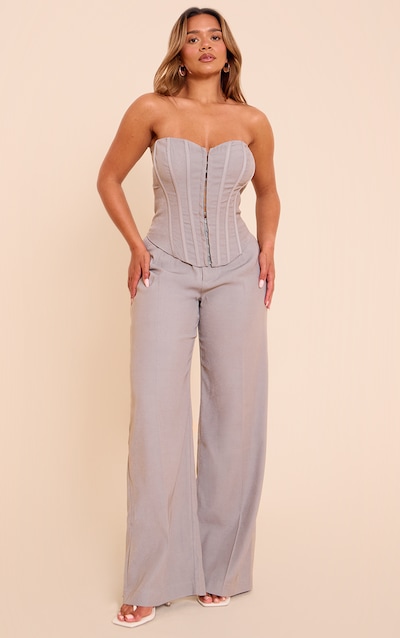 Shape Grey Tailored Woven Wide Leg Pants