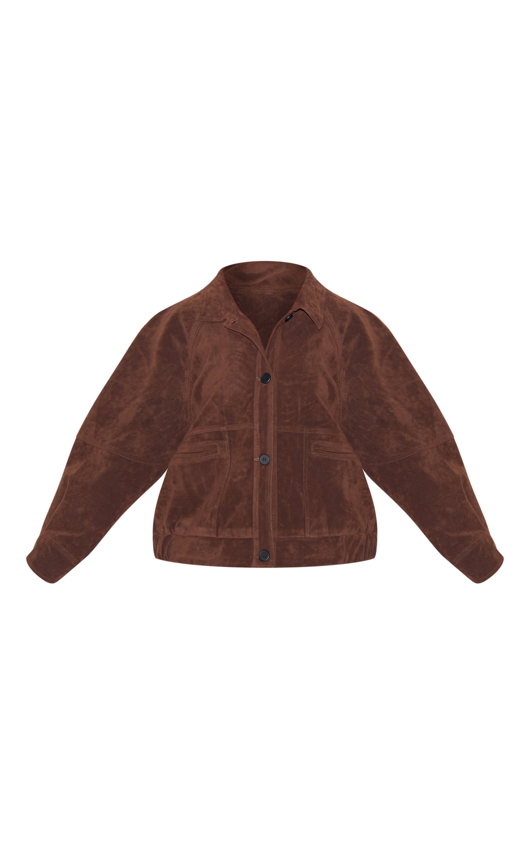 Plus Dark Brown Oversized Faux Suede Jacket image 5