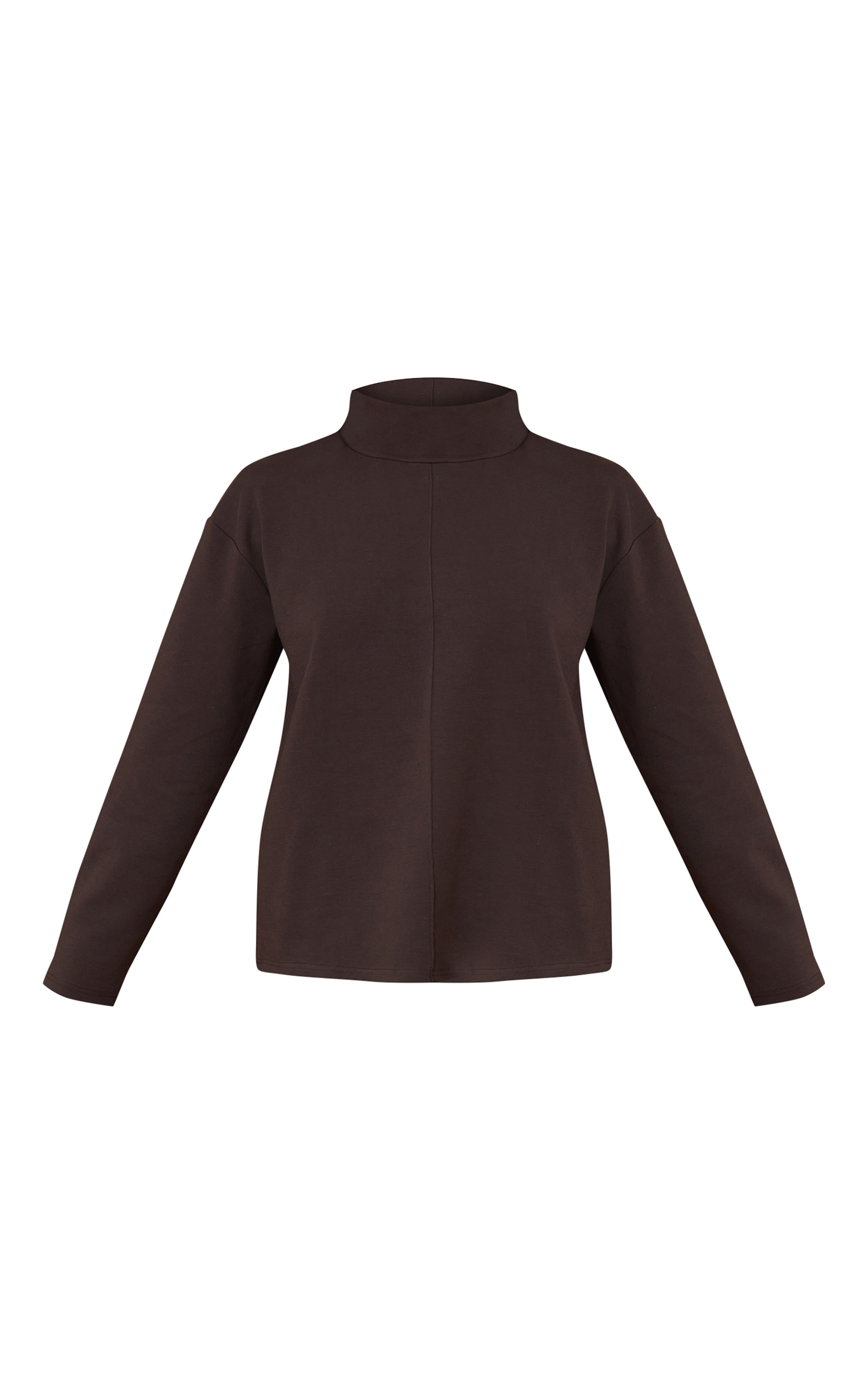 Chocolate Interlock Seam Funnel Neck Sweatshirt image 5