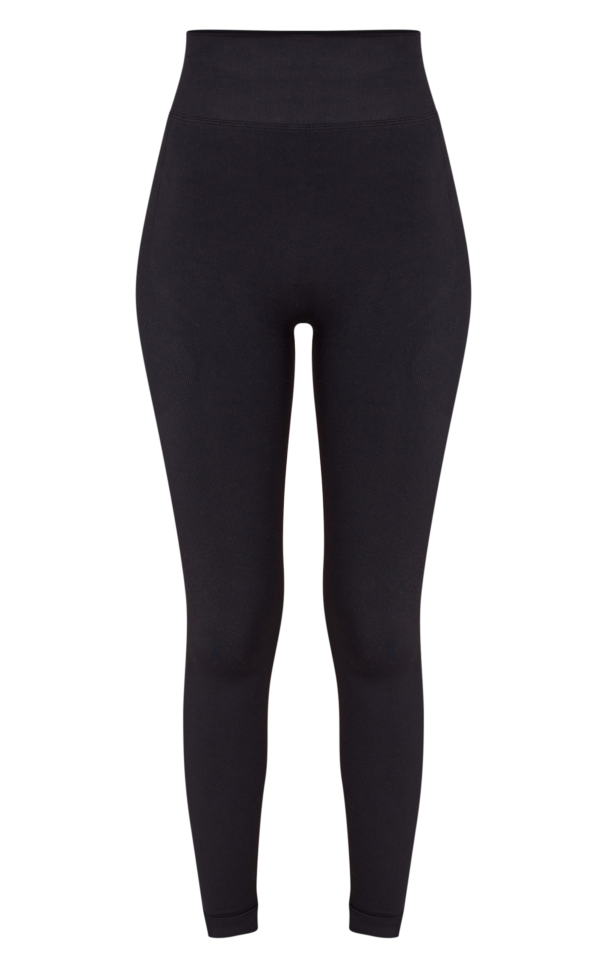 Tall Black Seamless Logo High Waist Scrunch Bum Leggings image 5