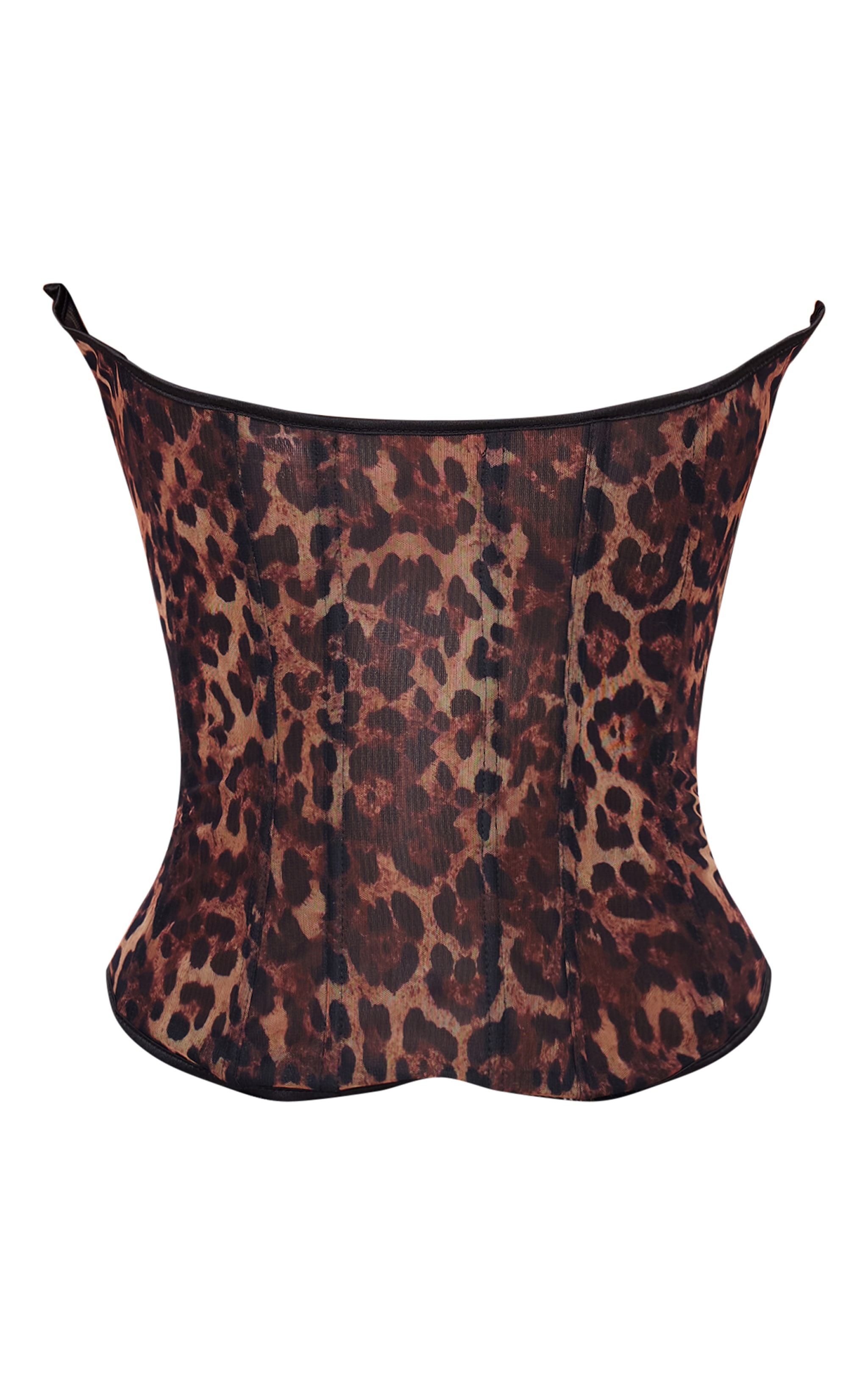 Corset bustier en mesh imprimé léopard à lacets image 5