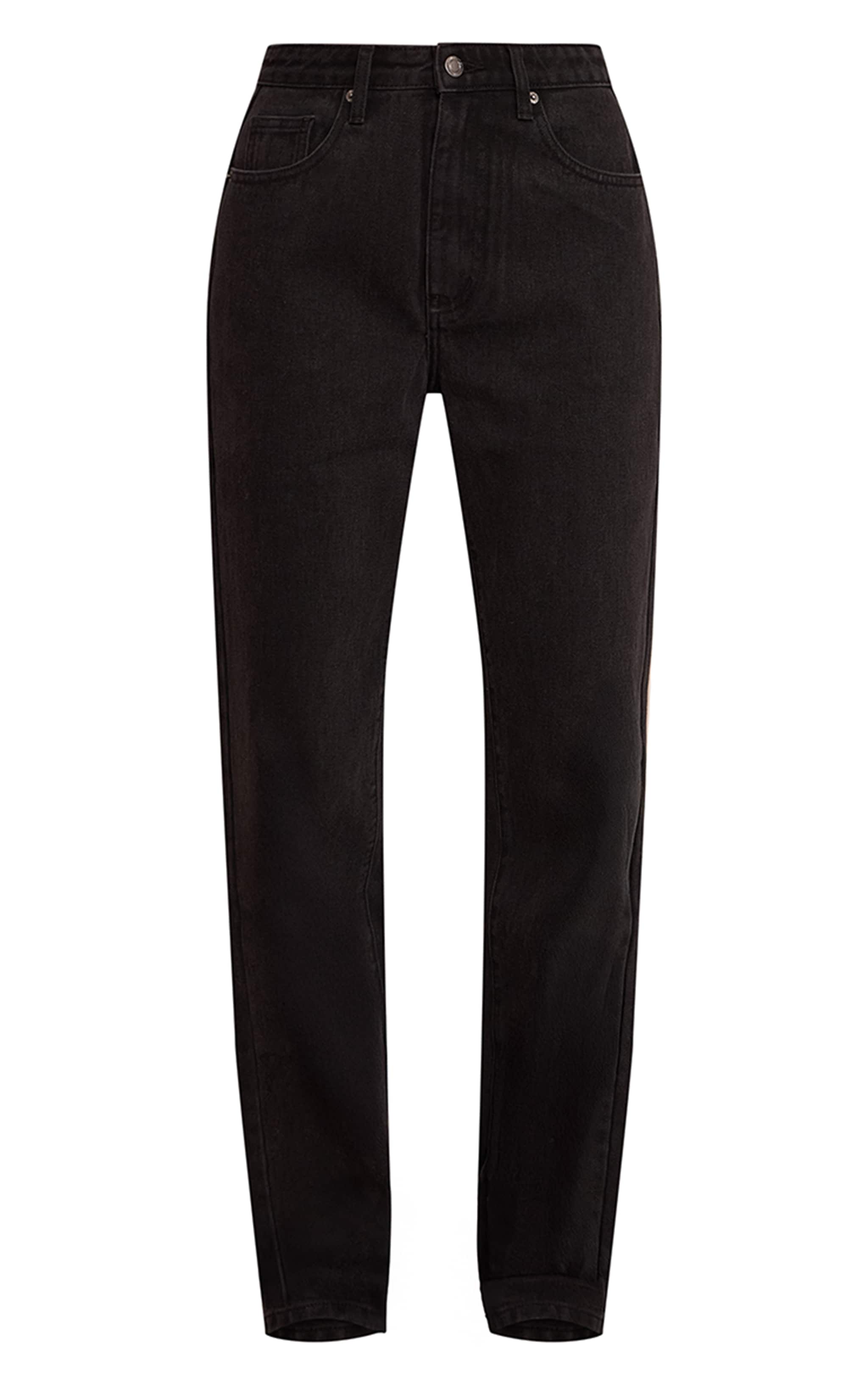 PRETTYLITTLETHING Black High Waist Straight Leg Jeans image 5