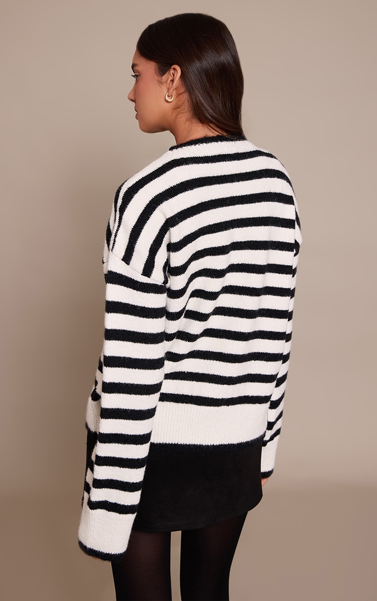 Mono Wool Blend Striped Knitted Cardigan  image 2
