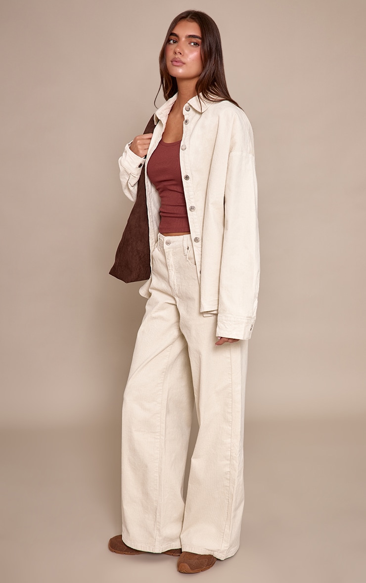 Ecru Cord Wide Leg Jeans image 2