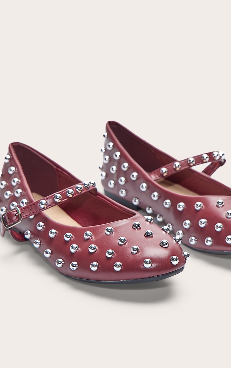 Ballerine En Cuir Avec Détails De Clous image 2