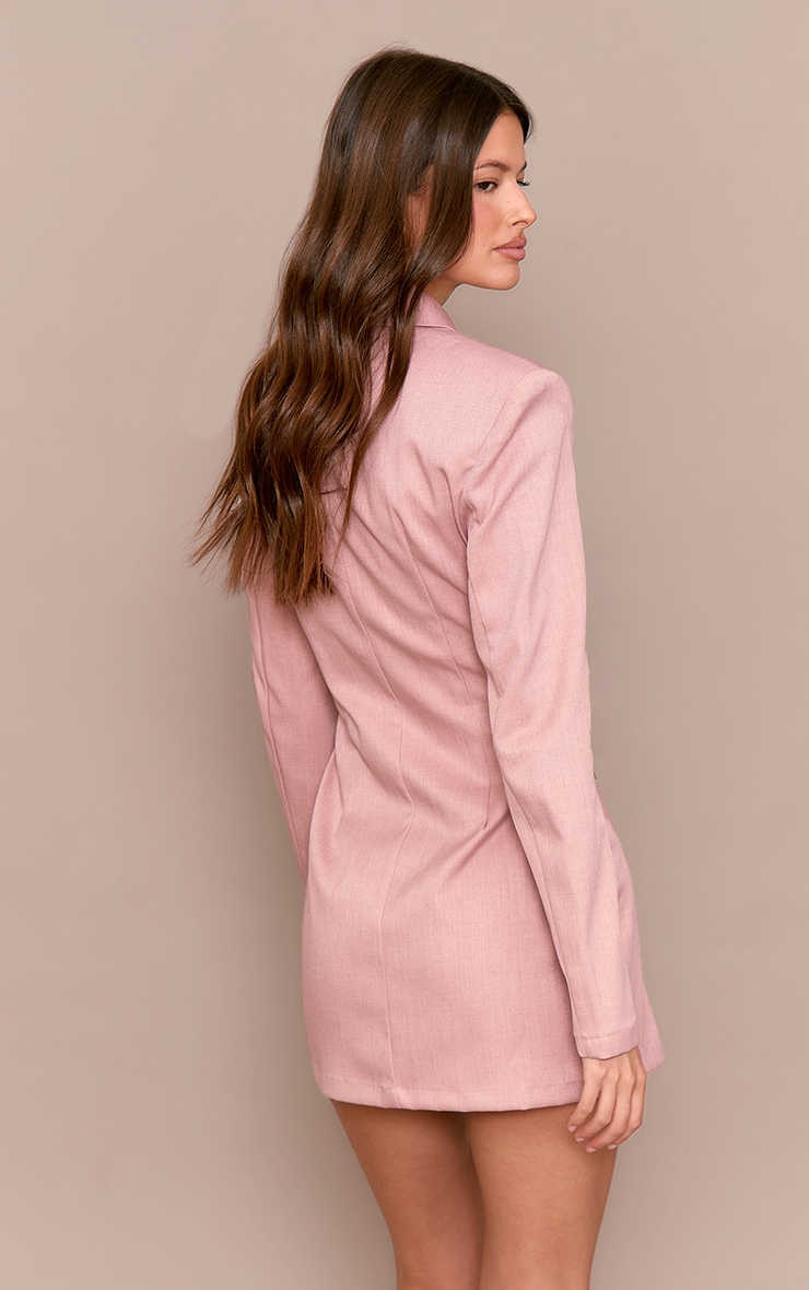 Mini robe de tailleur rose blush à boutons et poches image 2