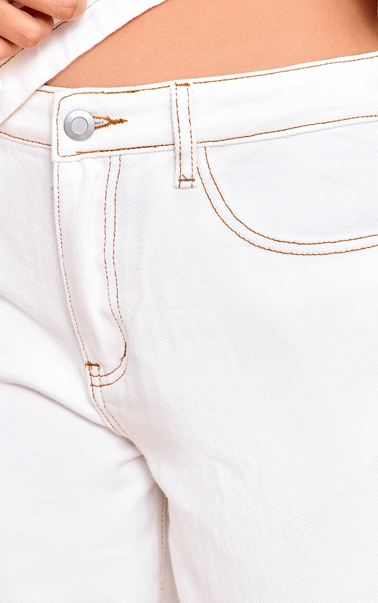 White Slouchy Wide Leg Style Jeans image 4