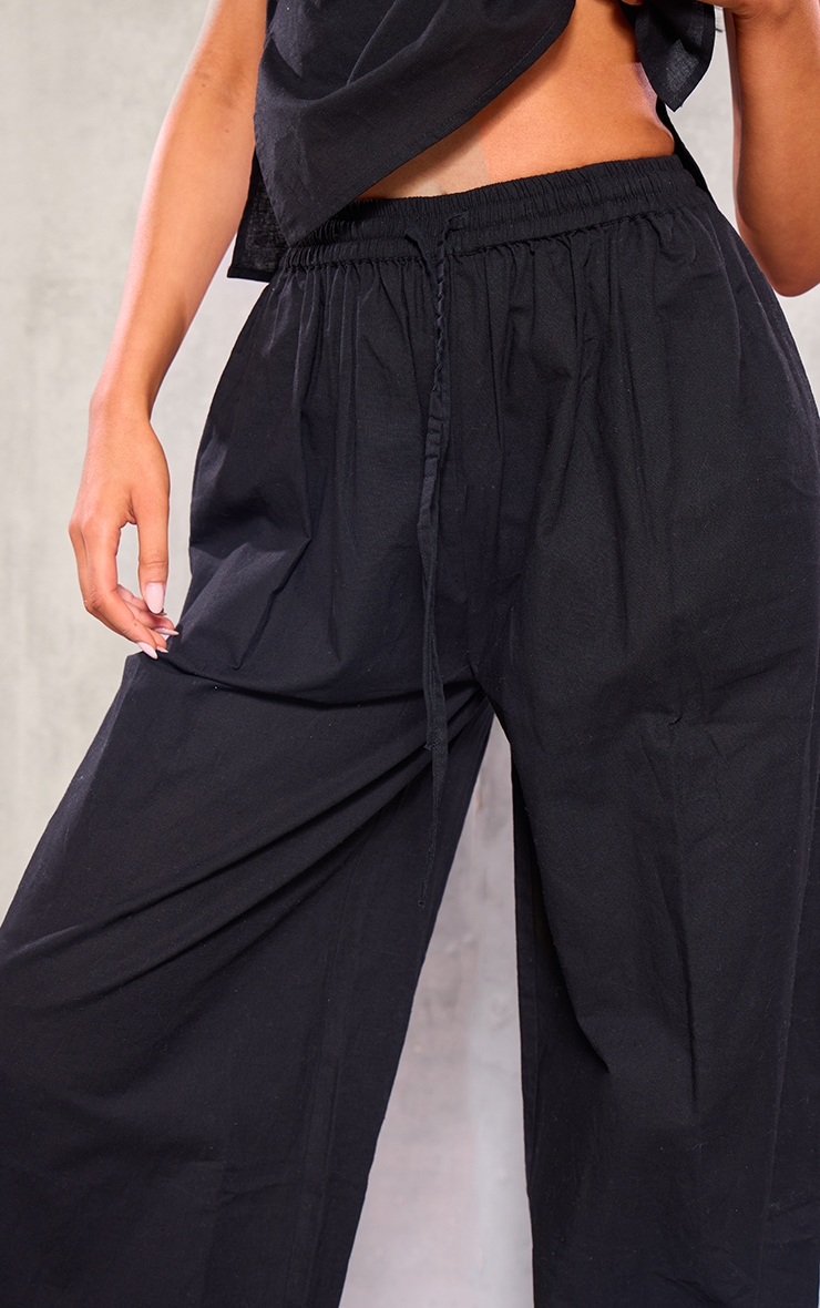 Tall Pantalon large effet lin noir image 4