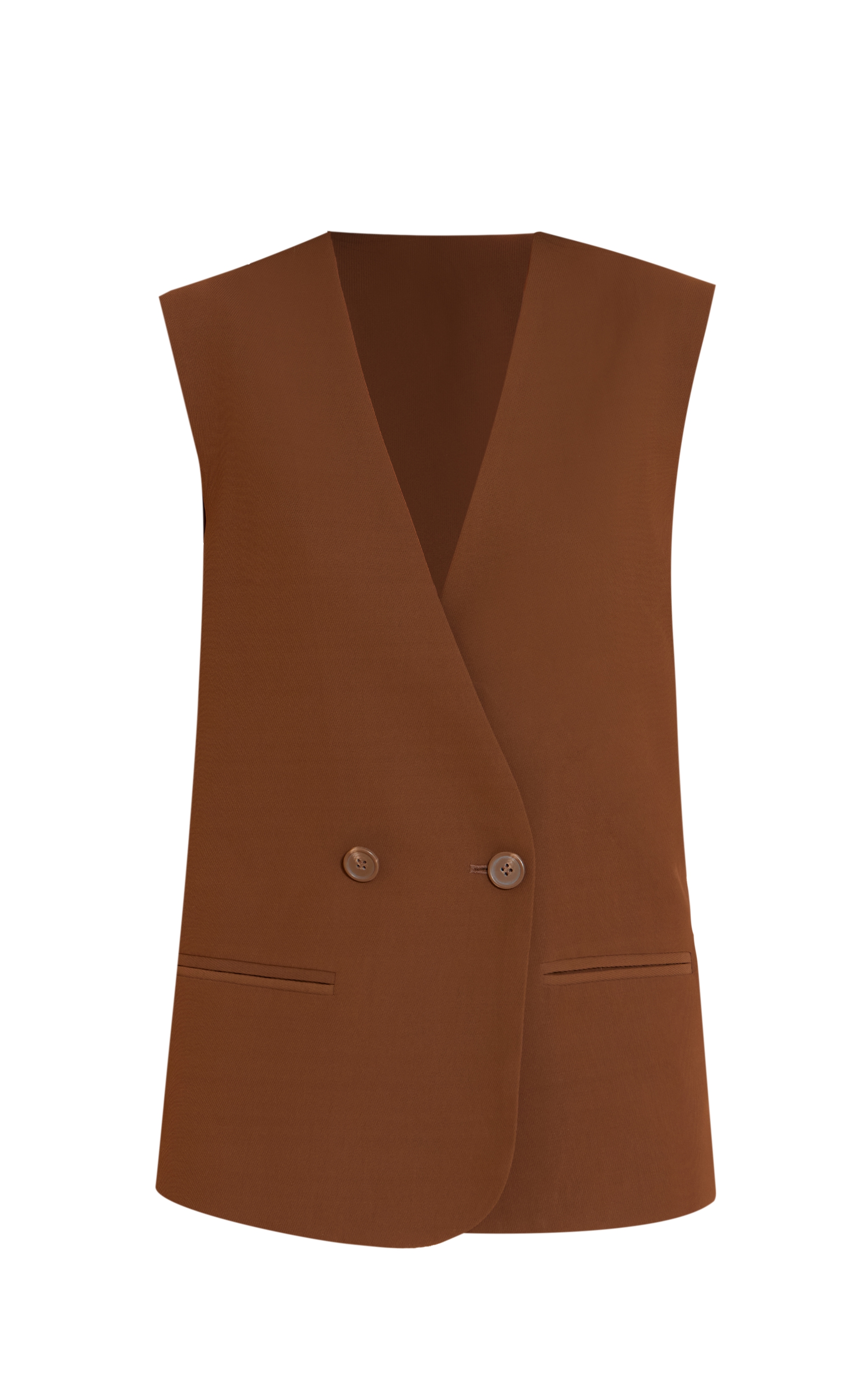 Brown Boxy Oversized Vest image 5