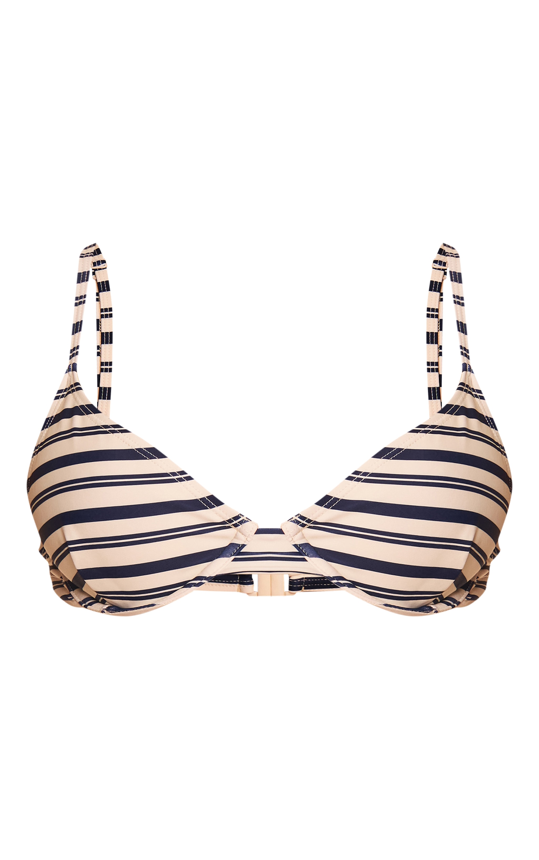 Navy Stripe Underwired Bikini Top image 5